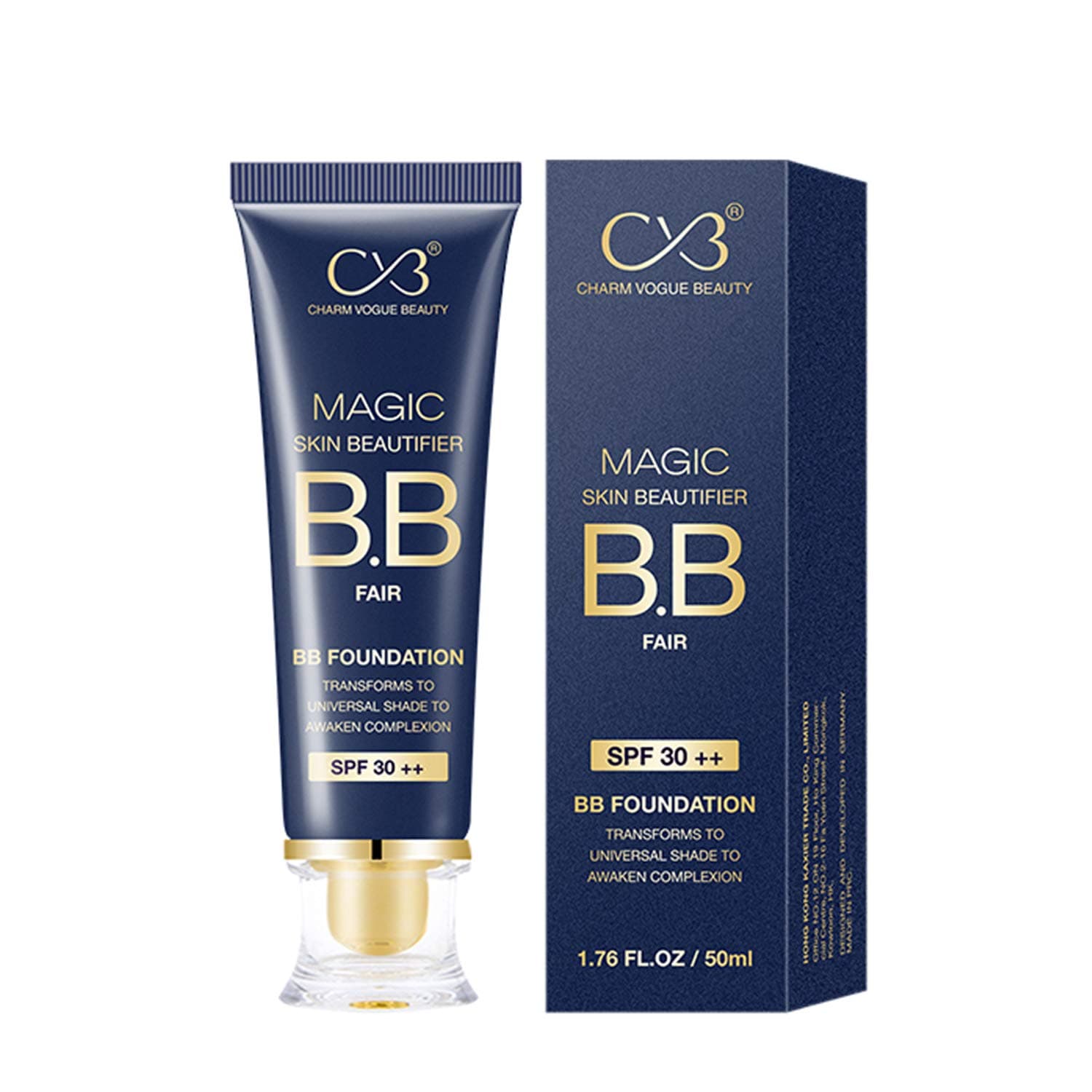 CVBC65 Magic Skin Beautifier BB Fair Cream for Complexion Enhancer, BB Foundation for Face Make-up, Skin Hydration with SPF 30 ++ (Shades 03, 50ml)