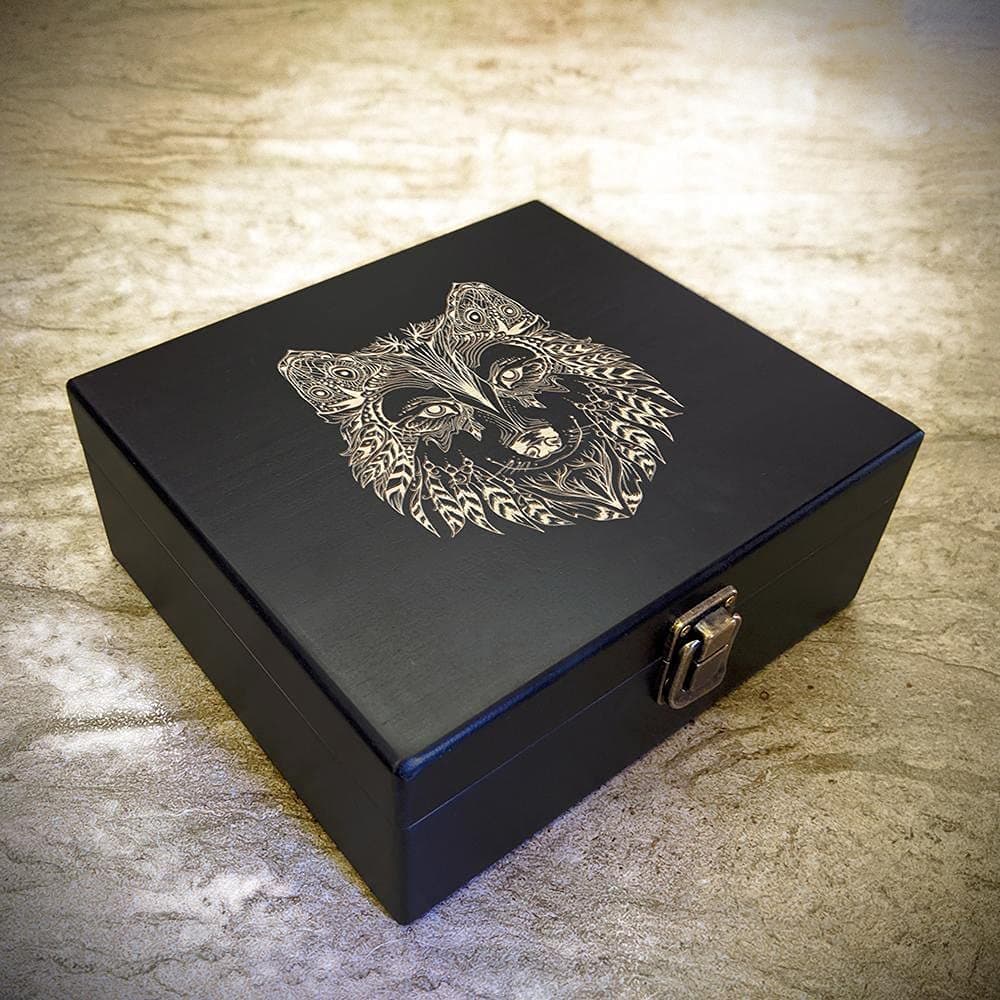 BLUNTLY AMAROG Stash Box - Herbal Accessories Storage (Natural Wood) Compartment Handcrafted Organizer Lifestyle Accessory