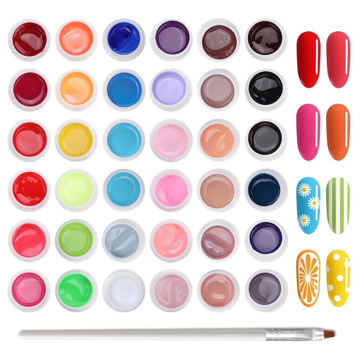 Skymore 36 Colors Gel Nail Polishes Kit, Semi-permanent Gel Nail,Nail Glue UV LED Kit, Manicure Kit with Phototherapy Enamel, Nail Glue for Practicing and Gift