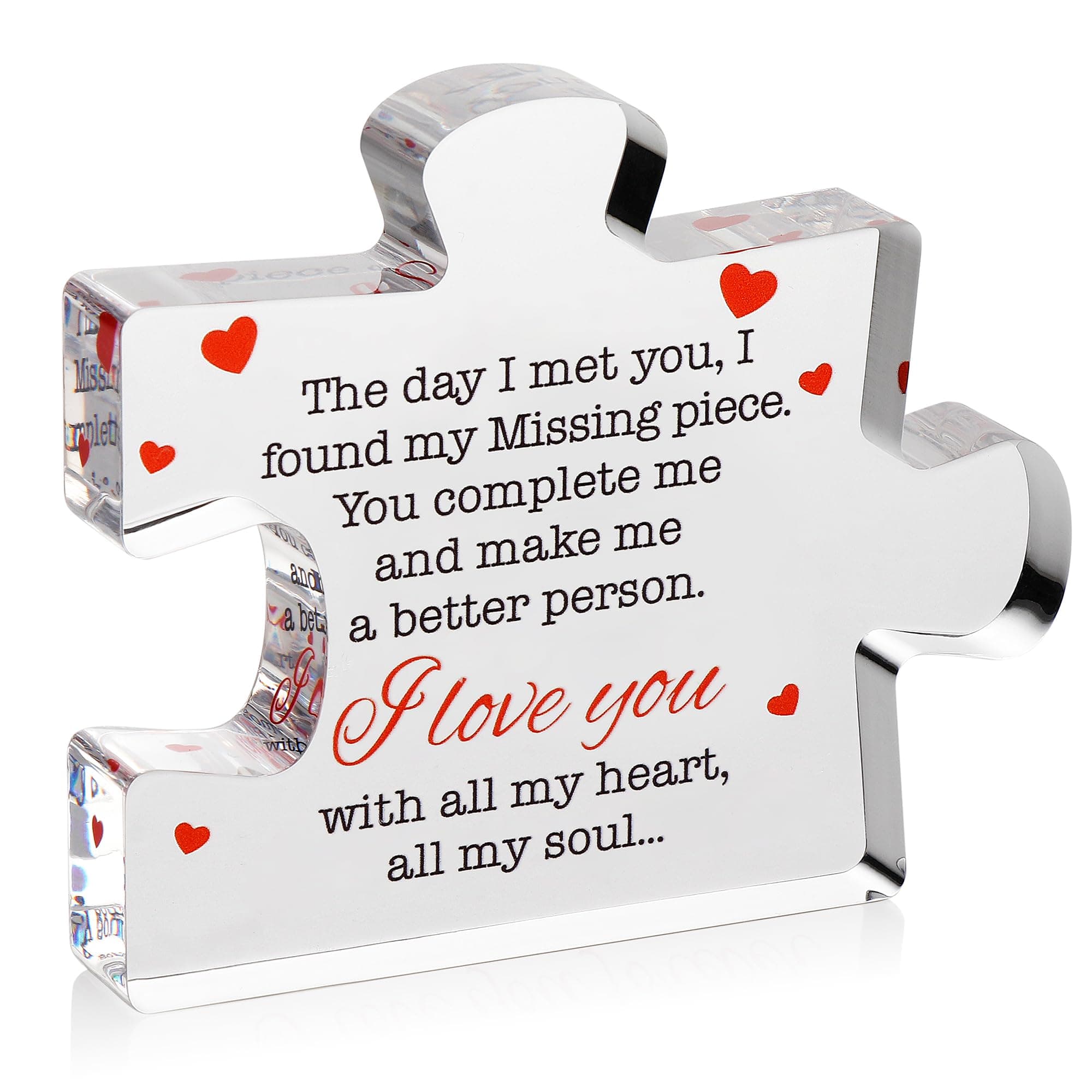 Valentines Day Gifts - I Love You Gifts for Him, Her - Acrylic Puzzle Printed Message - Birthday, Wedding for Boyfriend, Girlfriend - I Love You Presents for Husband, Wife