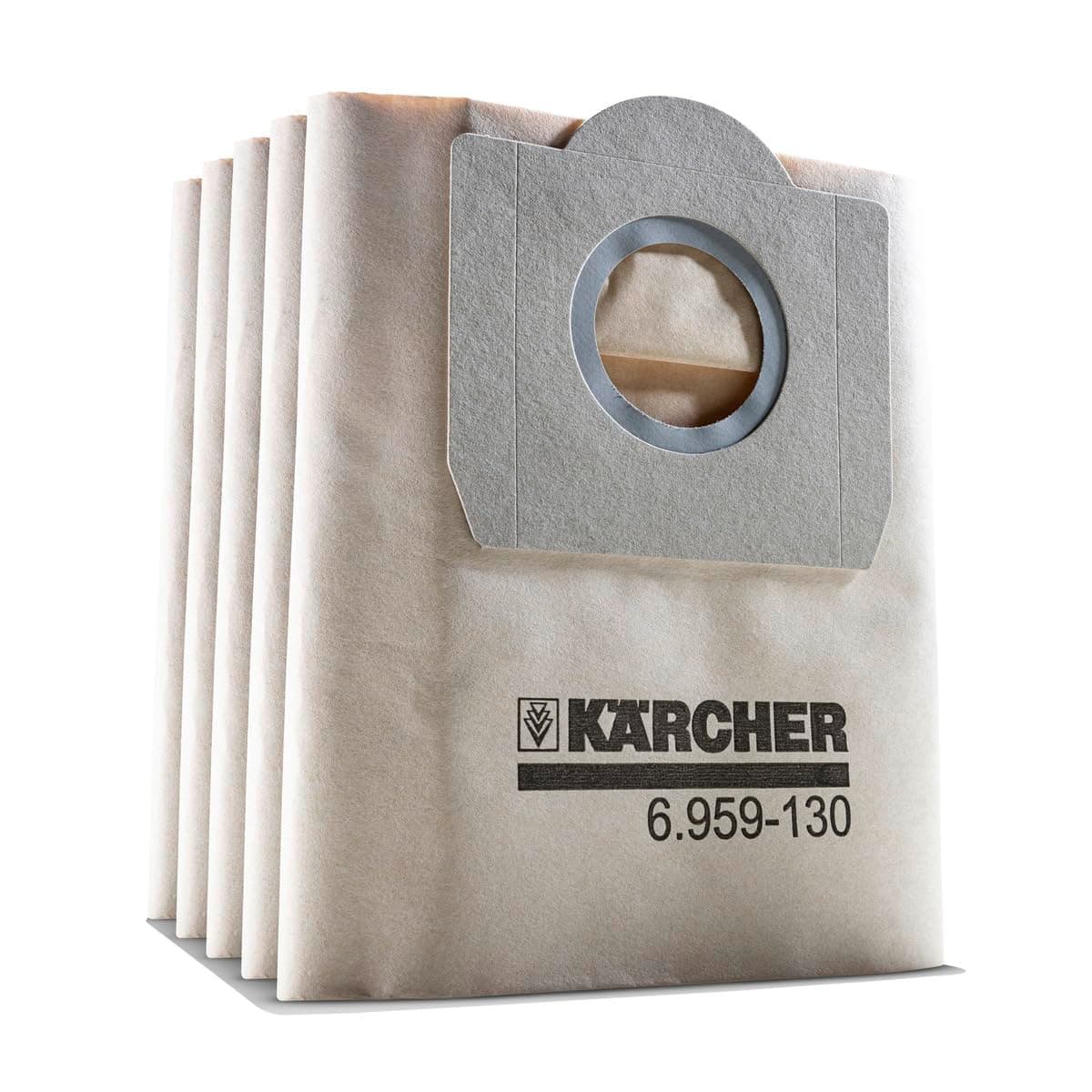 Five Piece Pack, Fleece Filter Bags For Karcher Wd & Se Vacuum Cleaners