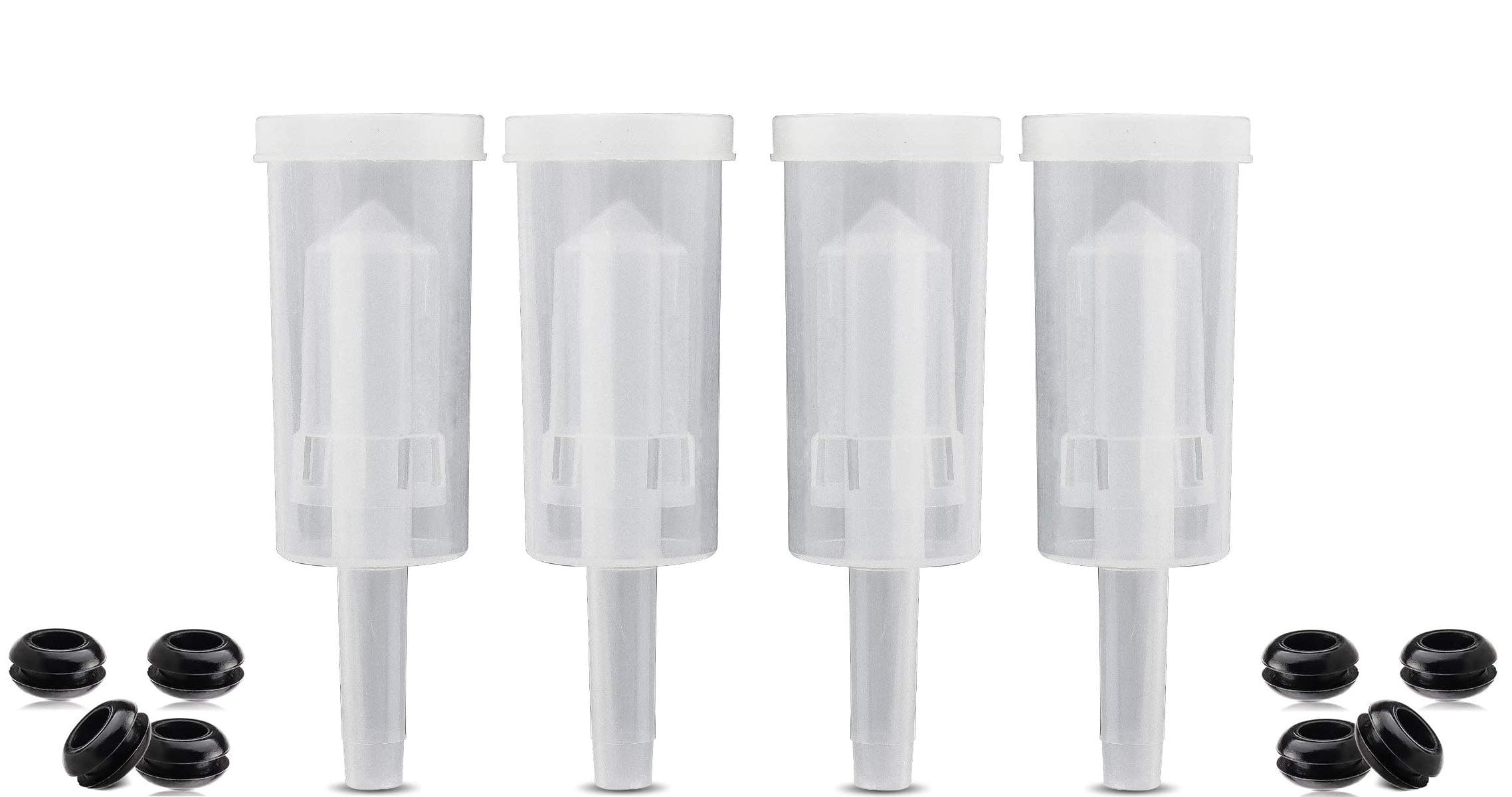 3-Piece Airlock for Fermentation with Silicone Grommets, Airlocks Kit for Preserving, Brewing, Making Wine, Fermenting Sauerkraut, Kimchi (4pcs Airlock and 8 Grommets)