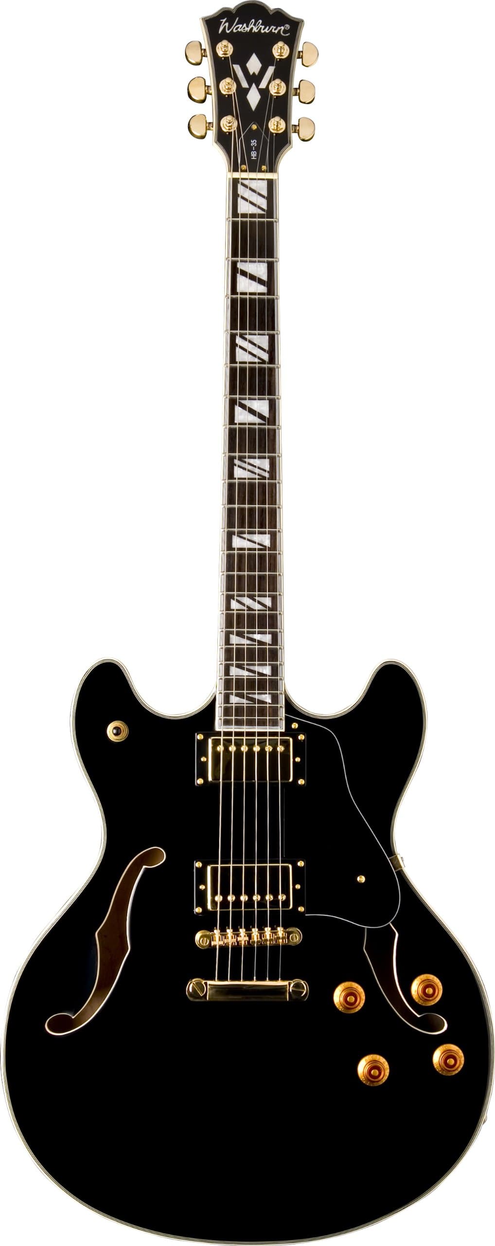 Washburn HB35B Hollow Body Electric Guitar - Black