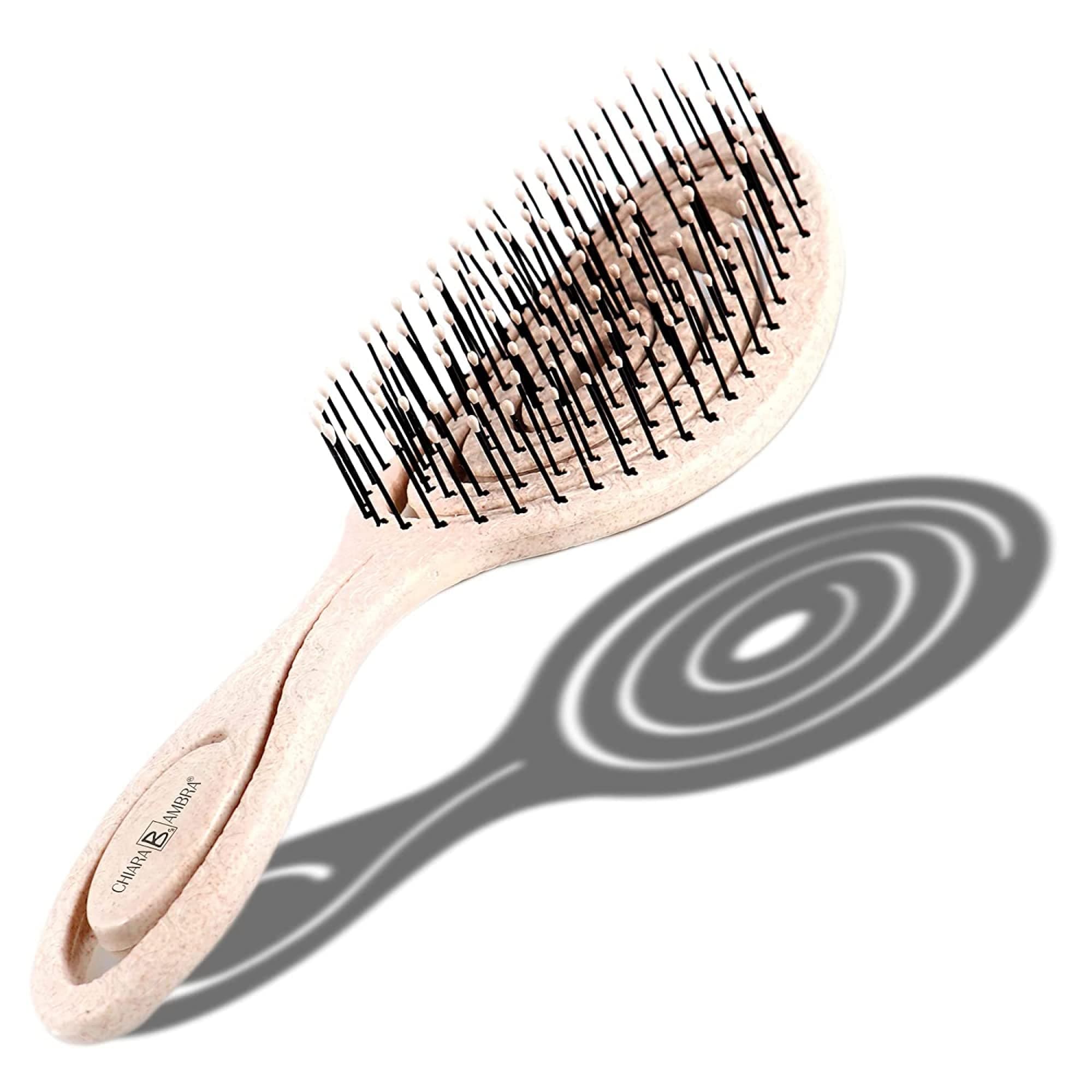– Detangling Hair Brush for Women & Men - Does not Pull, Removes Tangles, Brushes for Straight, Curly & Wet Hair - Detangle Brush - Unique Spiral Hairbrush, Beige