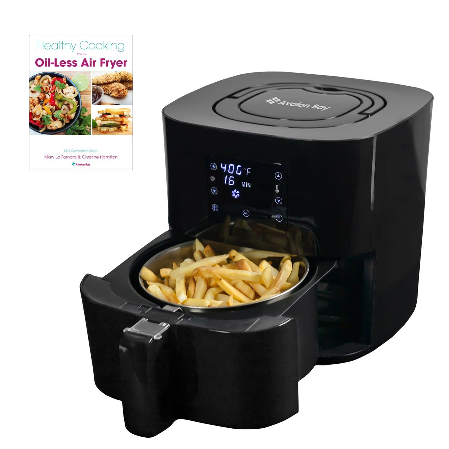 Digital Air Fryer with Stainless Steel Basket, For Healthy Fried Food, 8 Presets, 2.65 Quart Capacity, AF25BSS