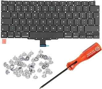 HAWSON UK A2337 Keyboard Replacement for MacBook Air Retina 13" M1 A2337 Late 2020 Year UK Layout with Keyboard Screws and Screwdriver