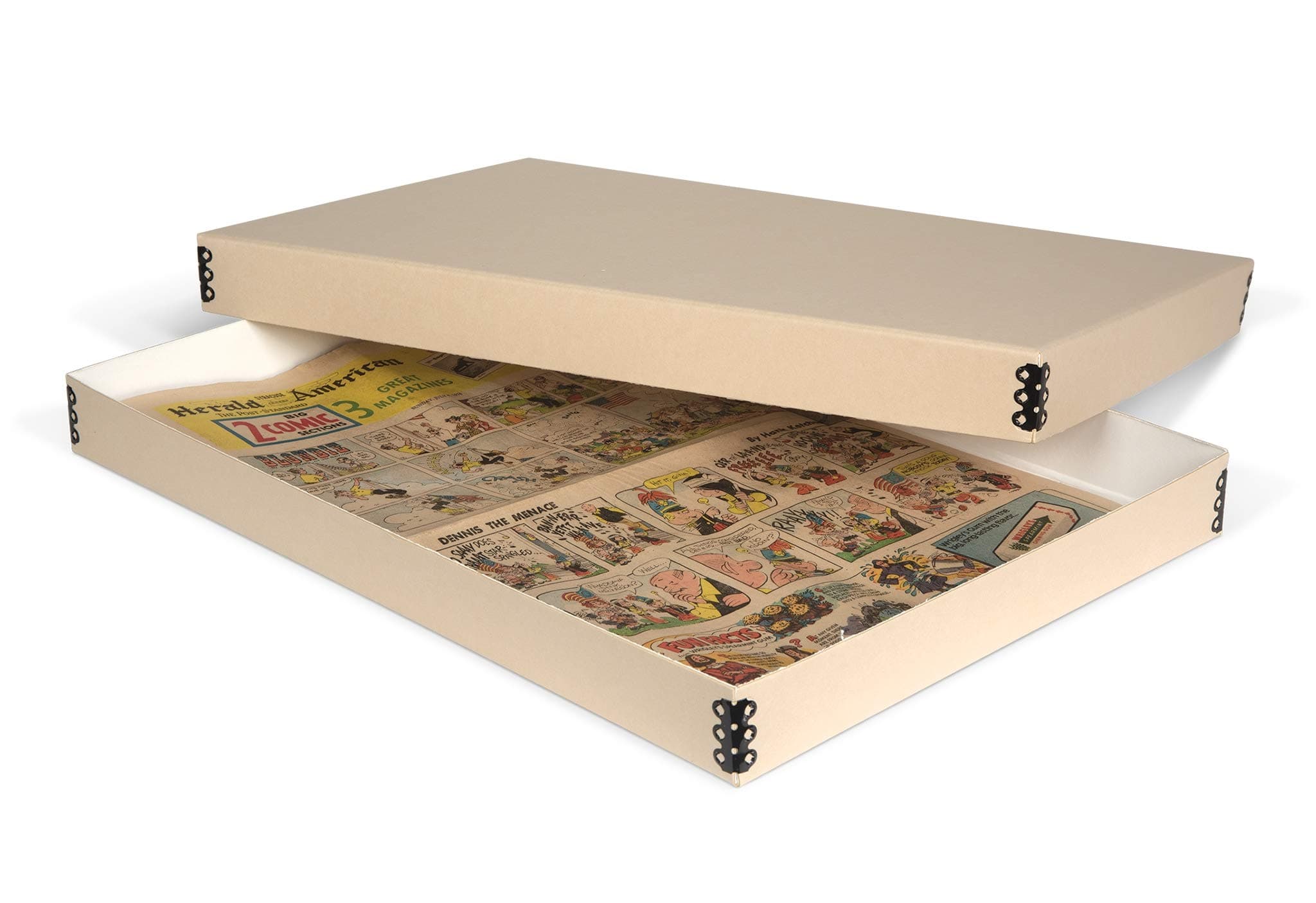 Gaylord Archival Tan Newspaper Preservation Box - 13W x 18L x 3" H