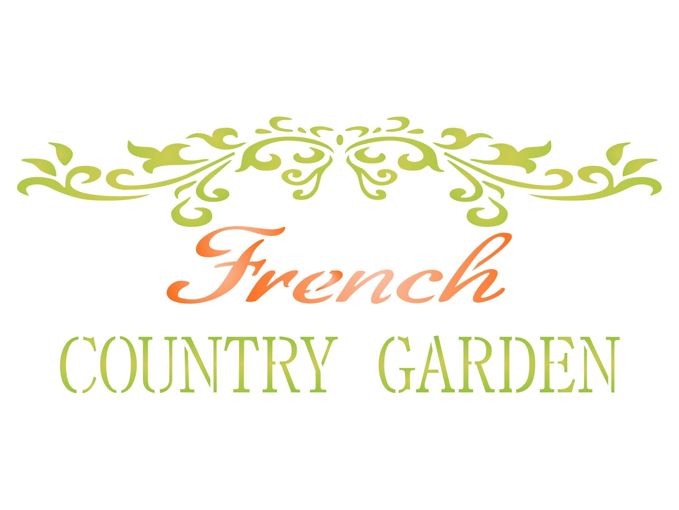 French Country Stencil, 7 x 3 inch (S) - Vintage French Garden Word Stencils for Painting Template