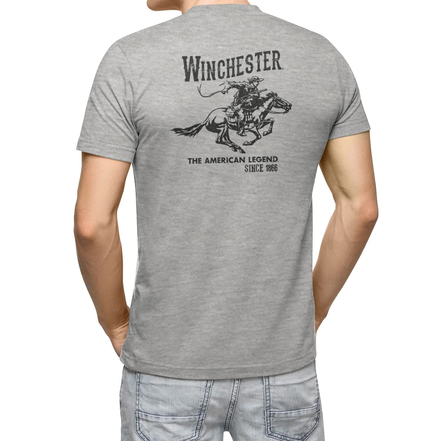 Winchester Official Men's Vintage Rider Graphic Printed Short Sleeve T-Shirt