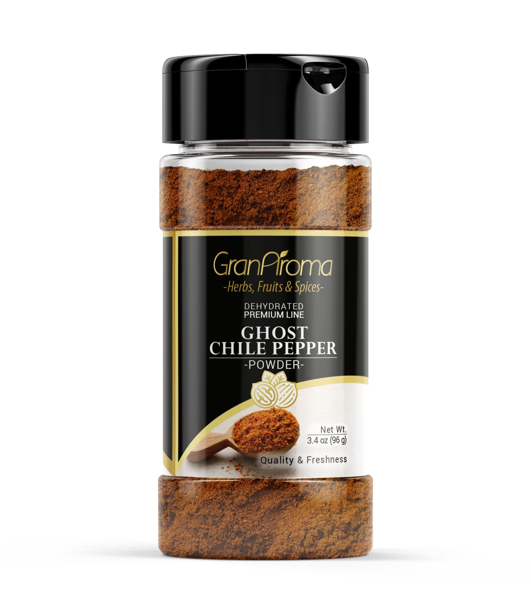 GranAroma Ghost Chile Pepper Powder, Hot & Spicy, Salsas & Soups (3.4 Ounce)