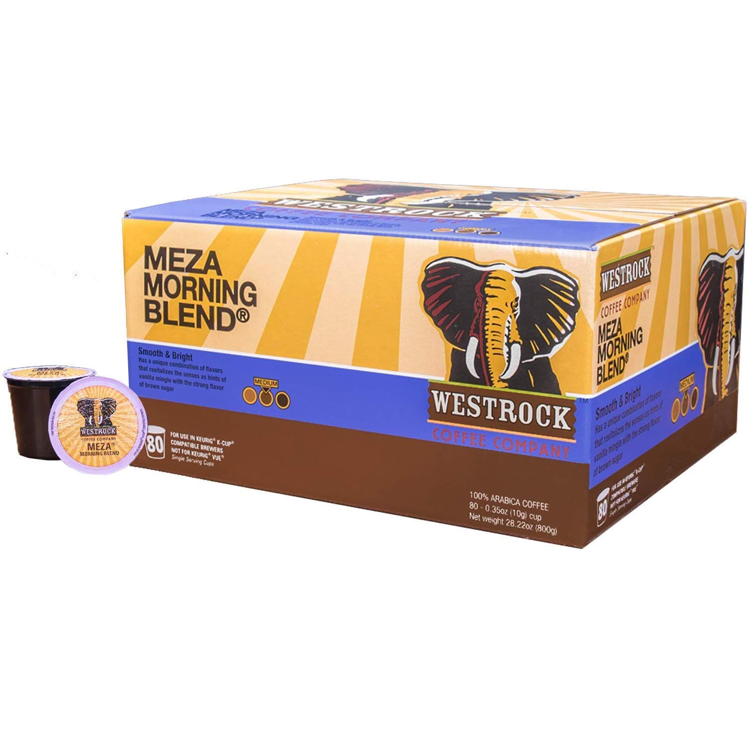Meza Morning Blend, Single Serve Coffee Cup, Medium Roast, 80 Count