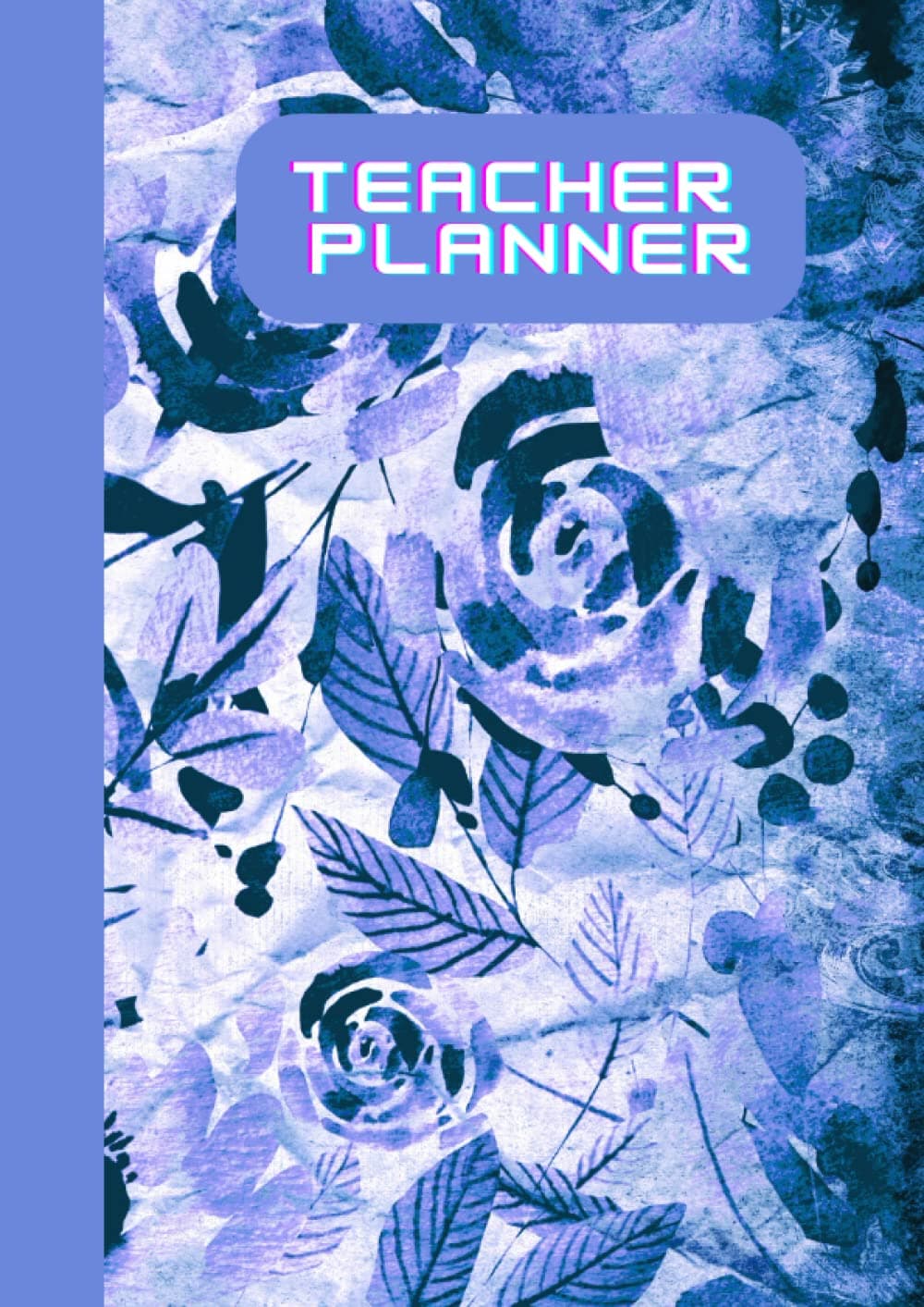 Blue Floral concept 2022-2023 Academic Year Weekly and Monthly Daily Planner, 8" x 11" Clear Cover, Neat Binding, Vintage Flower Design