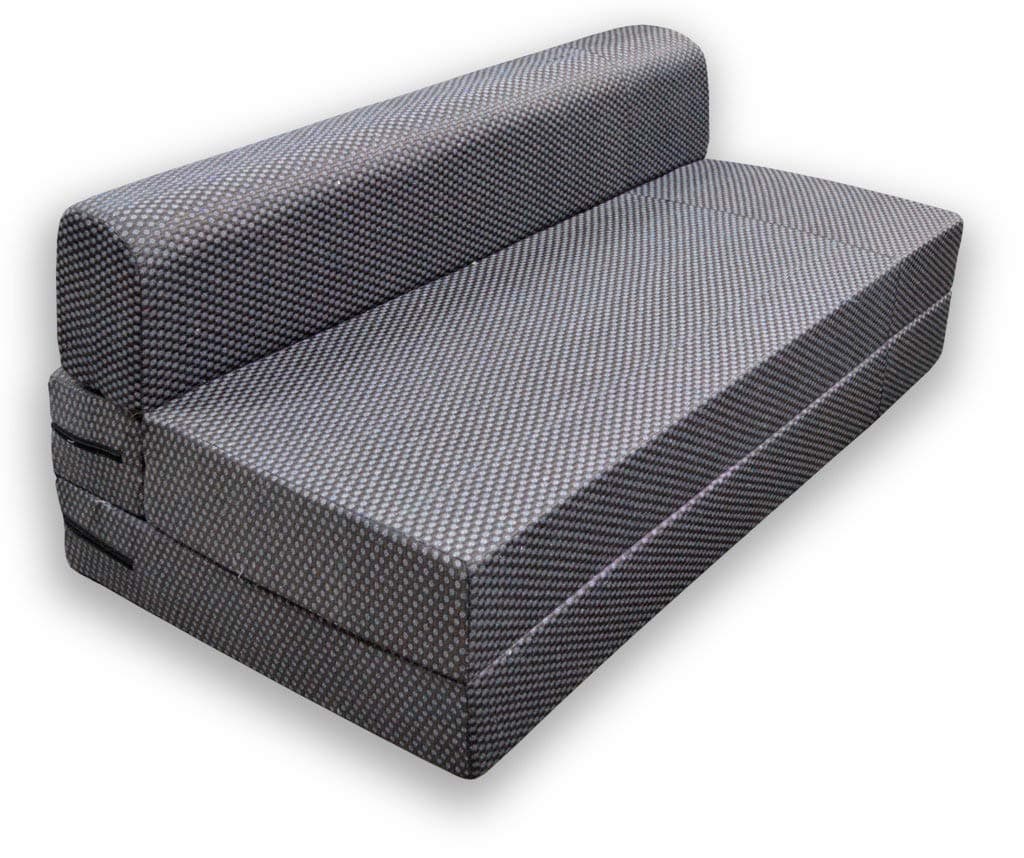 Dream Homez 3 Seater Foam Sofa Cum Bed - Perfect for Guests - Washable Cover - Grey| 4' X 6' Feet.