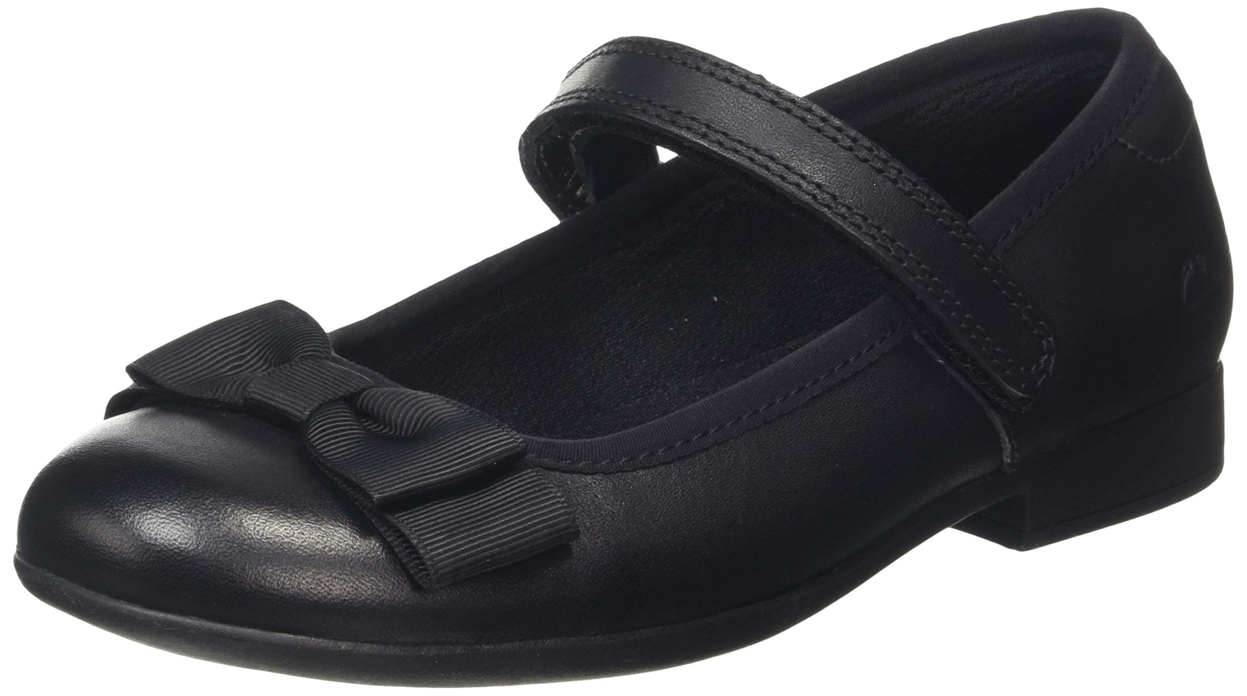 Scala Tap Kids Black Leather Girls Rip Tape Mary Jane School Shoes