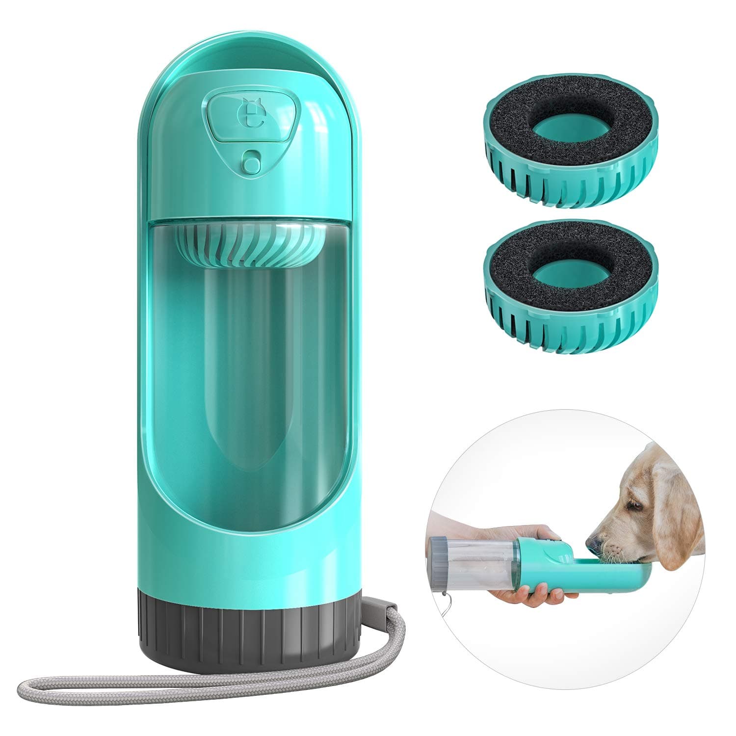 IOKHEIRA Dog Water Bottle for Walking Portable Leak Proof Bottle for Pet Small Cat Puppy Outdoor Hiking Travel 13.4oz