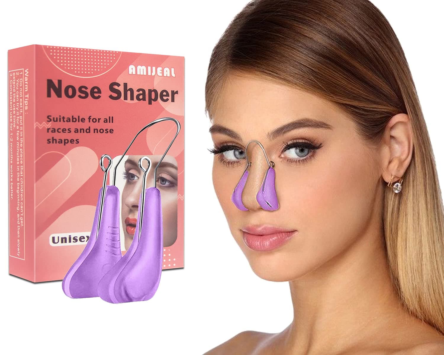 DINGHONG Nose Shaper Clip, Pain-Free Nose Slimmer Rhinoplasty Device, Soft Silicone Nose Bridge Straightener Corrector Nose Up Lifting Clip Beauty Tool