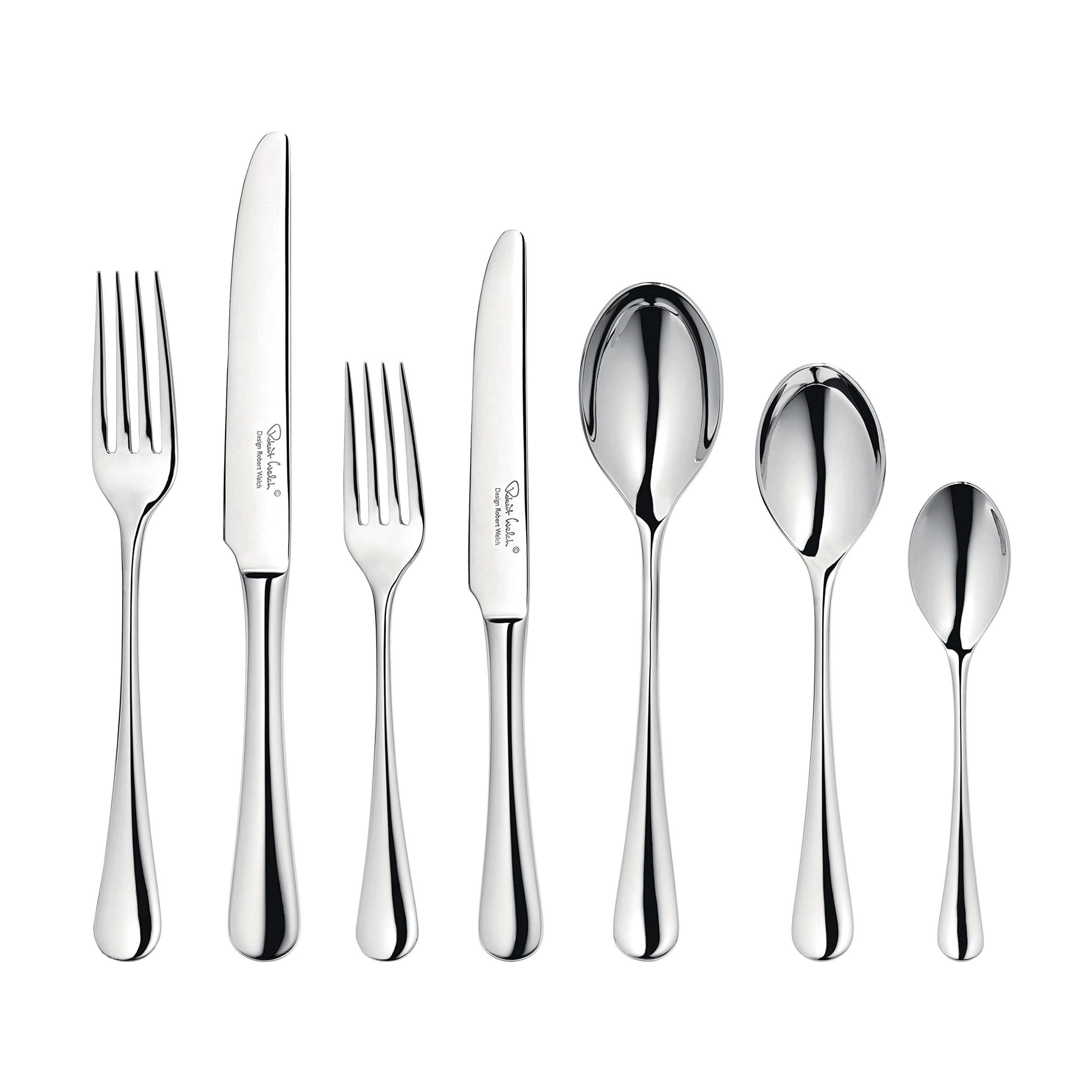 Robert Welch Radford Bright Cutlery Sets for 6 to 12 People. Made from Stainless Steel. Dishwasher Safe.
