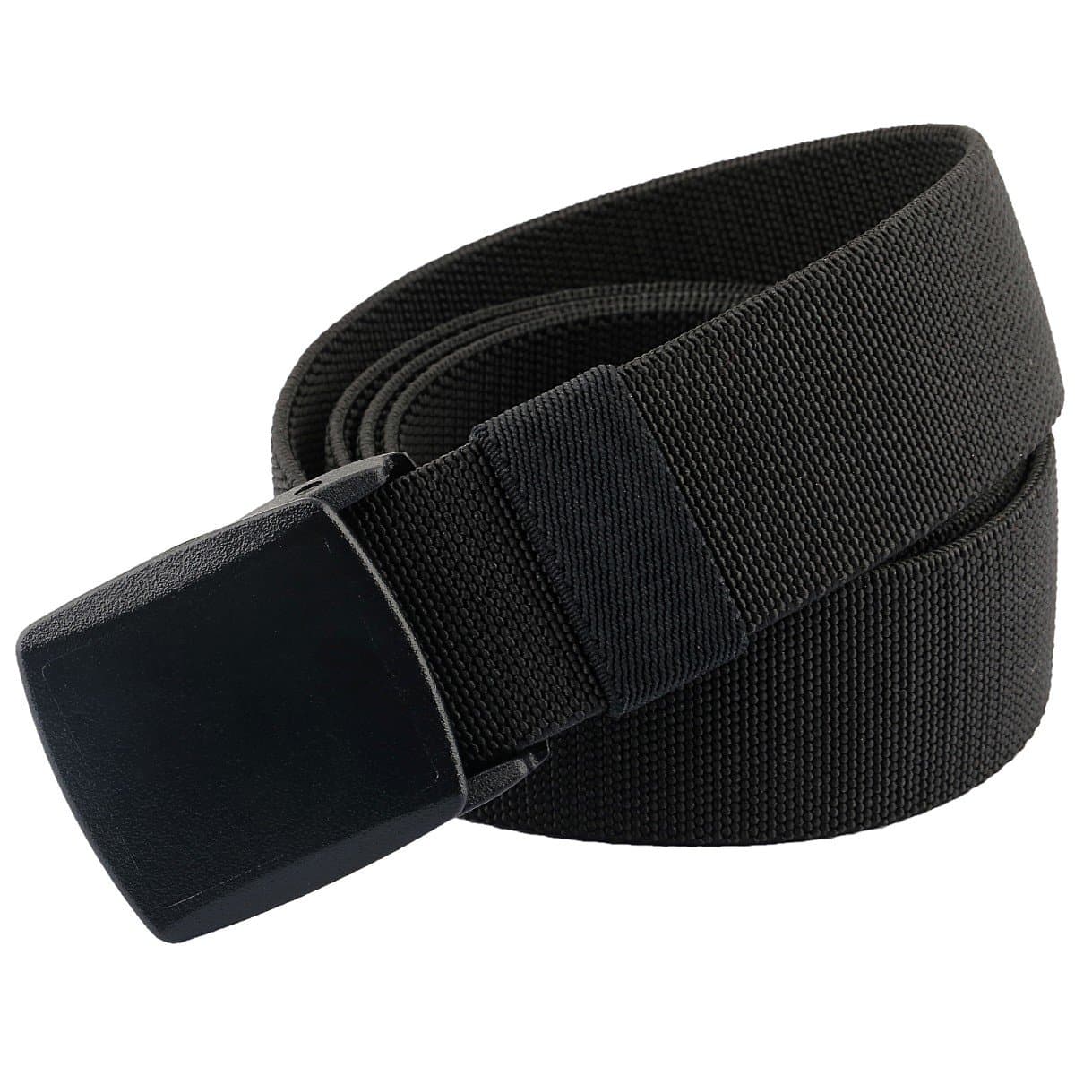 Elastic Belts for Men, Military Style Stretch Webbing Tactical Duty Belt (Black,Plastic Buckle)
