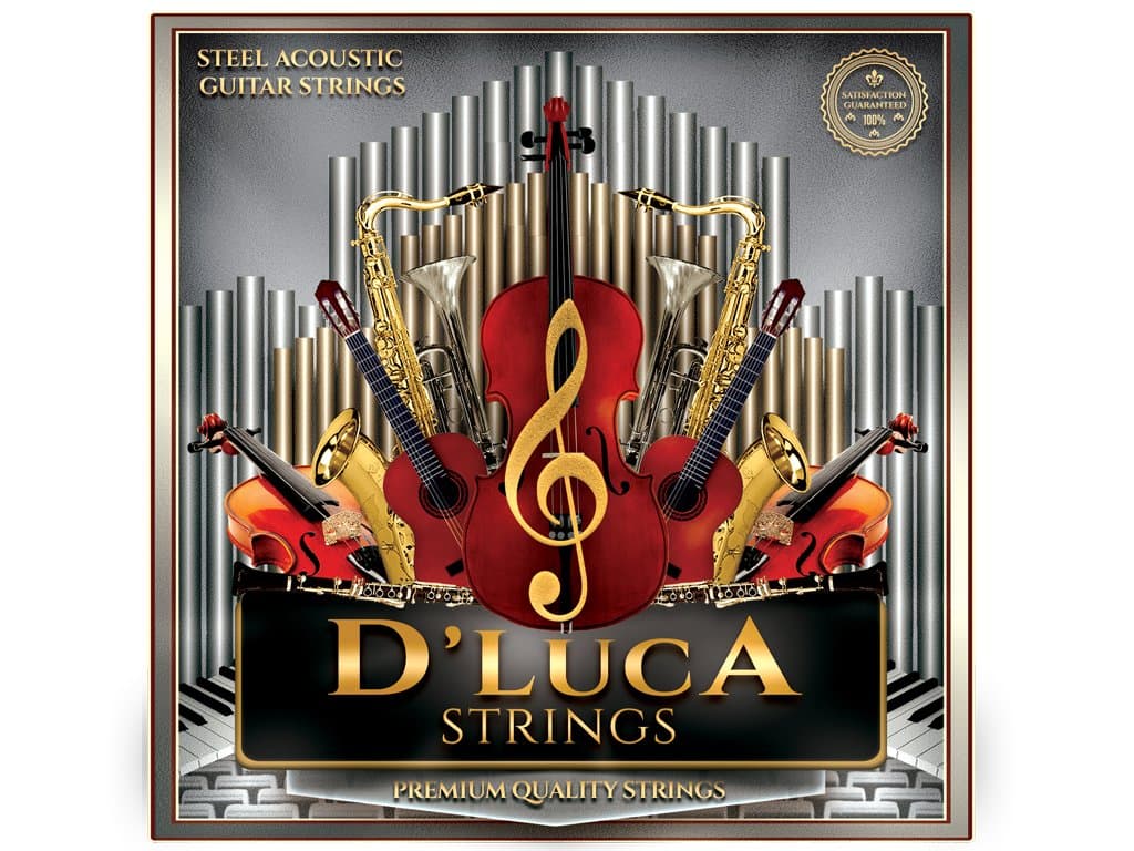 D'Luca Steel Acoustic Guitar Strings 6 Pcs Set (DVGSA)