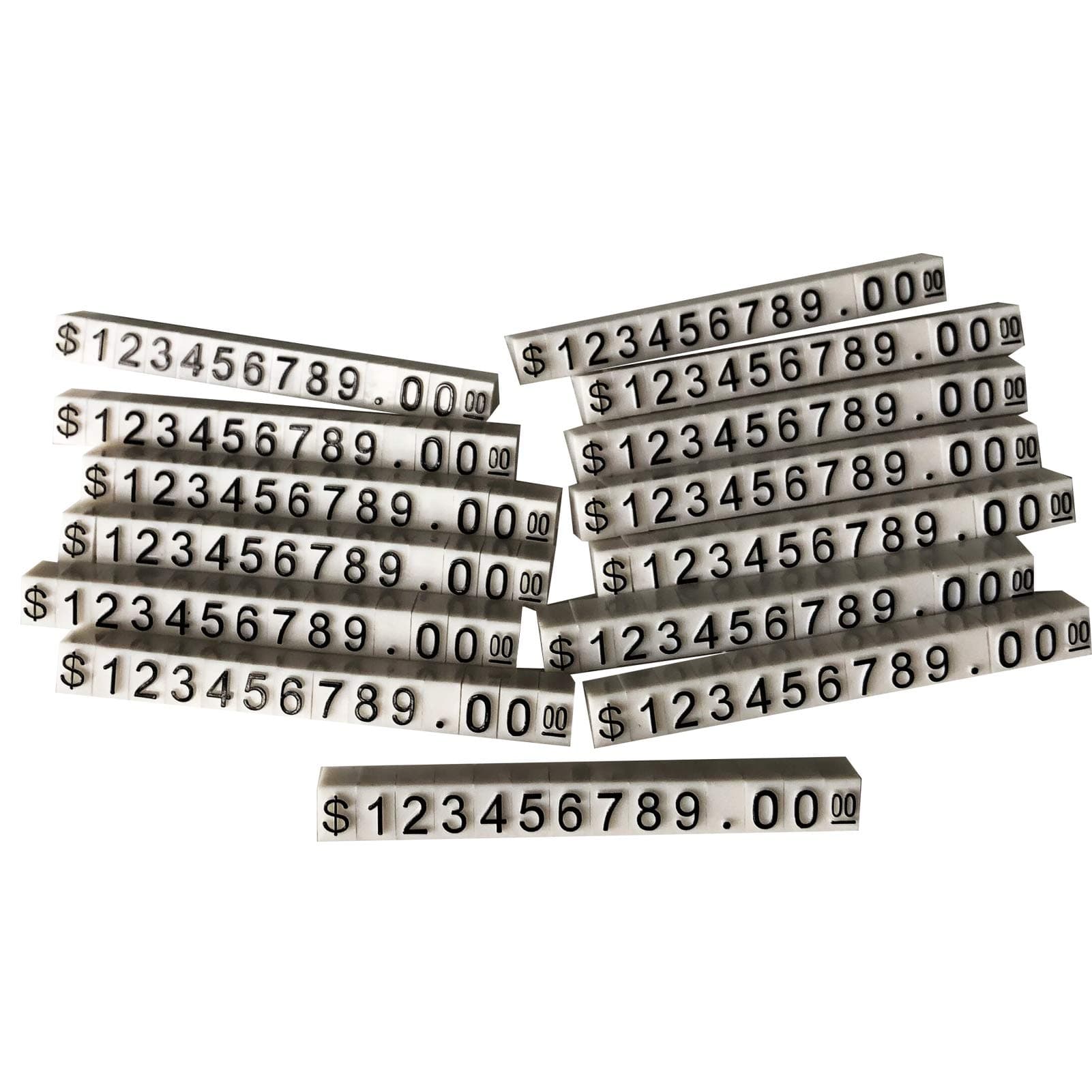 Price Tag Cube Adjustable Assembly Number Angled Pricing Counter Display Stand Label Sale Price 14 Sets (White, Medium)