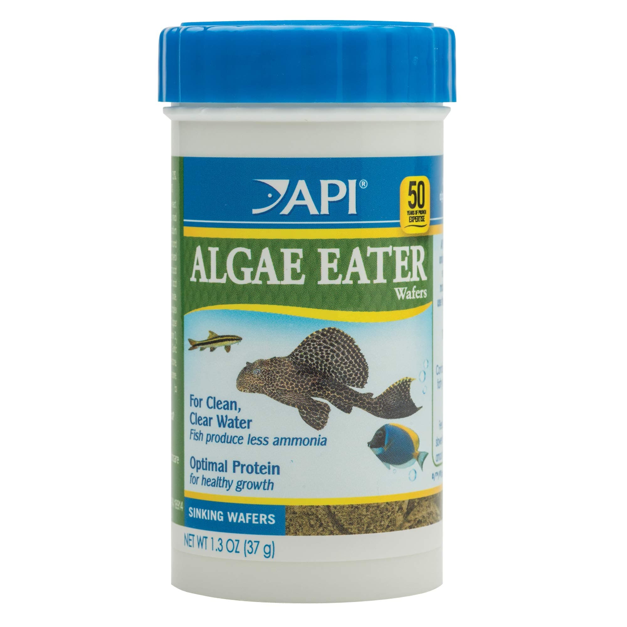 API Algae Eater Wafers Fish Food, 1.3 Oz, multicolor