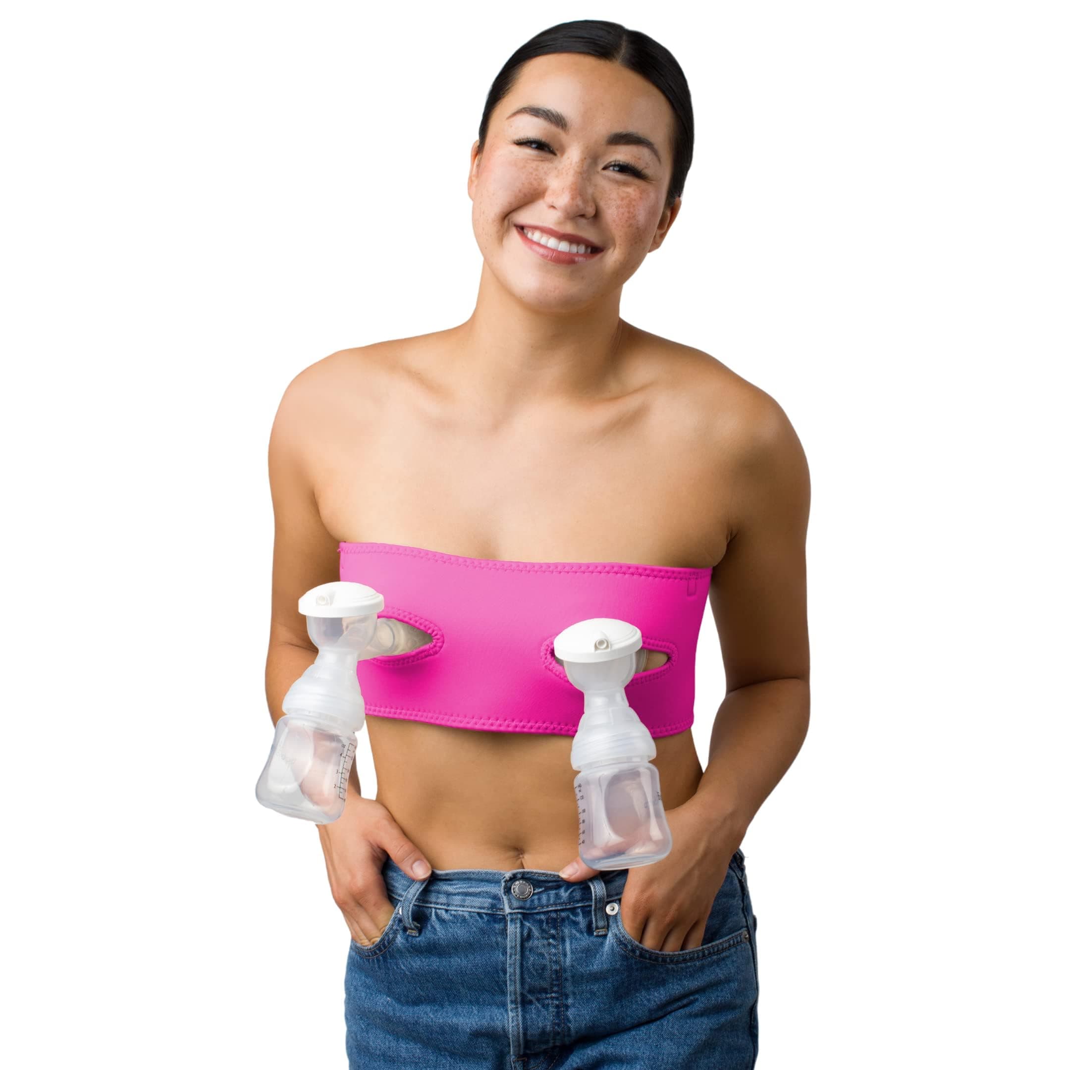 Women's Pump Strap Hands Free Breastpump Full-Coverage Bra -Adjustable Pumping Bra -Fits Almost Anyone, Multicoloured
