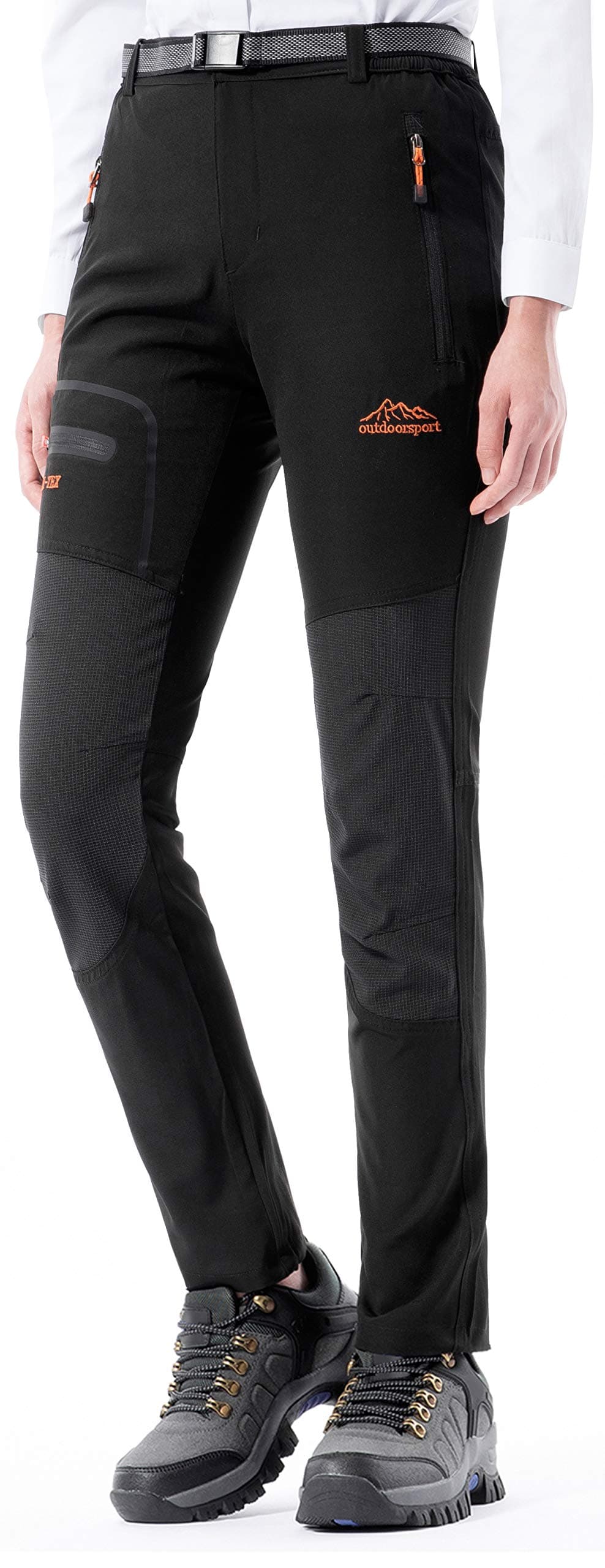 DAFENGEA Women's Outdoor Quick Dry Breathable Lightweight Mountain Hiking Pants (A Black, Large)