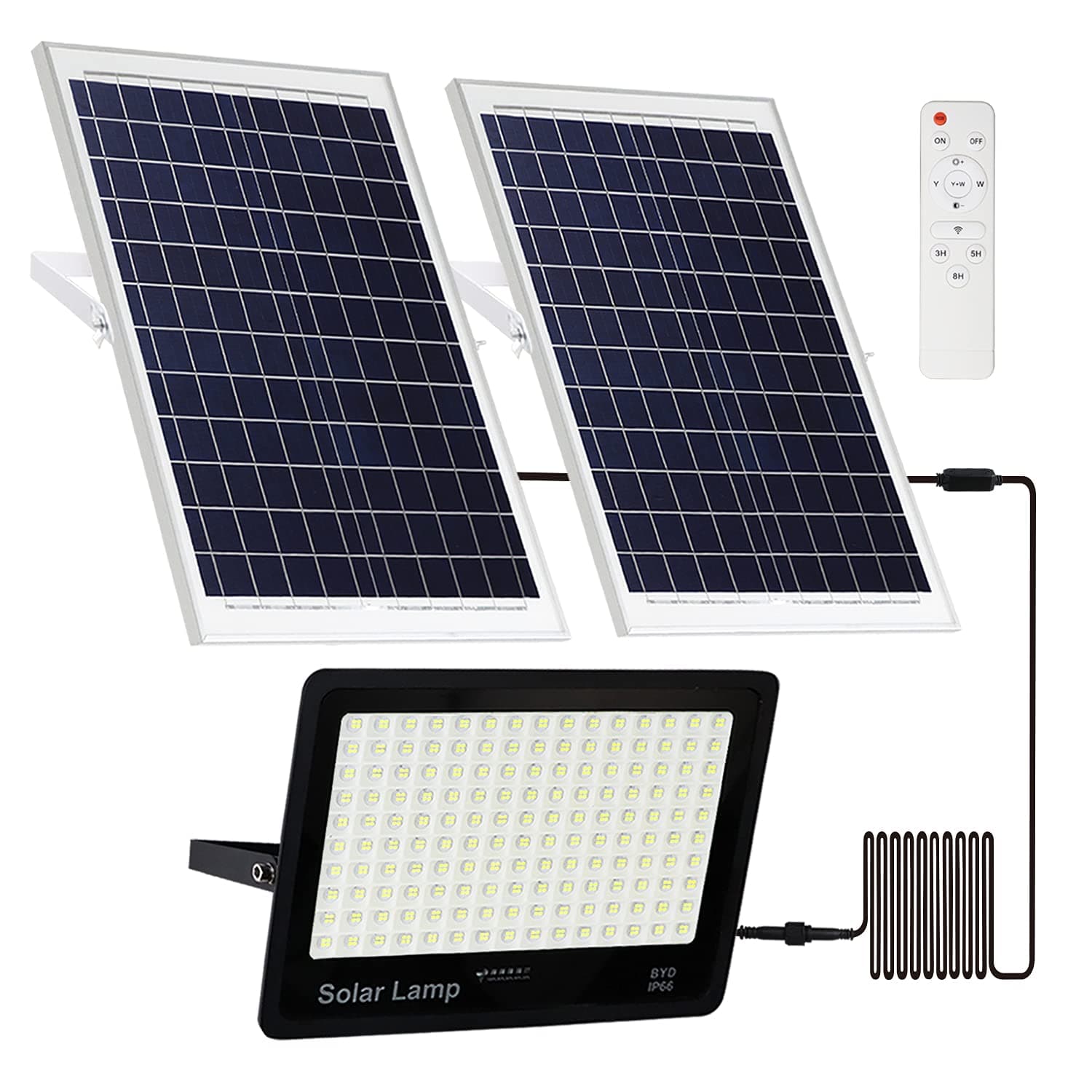 400W Solar Security Flood Lights,LED Street Light Outdoor IP66 Waterproof with Remote Control Parking Lot Lights for Yard, Garden, Swimming Pool, Pathway, Basketball Court, Arena