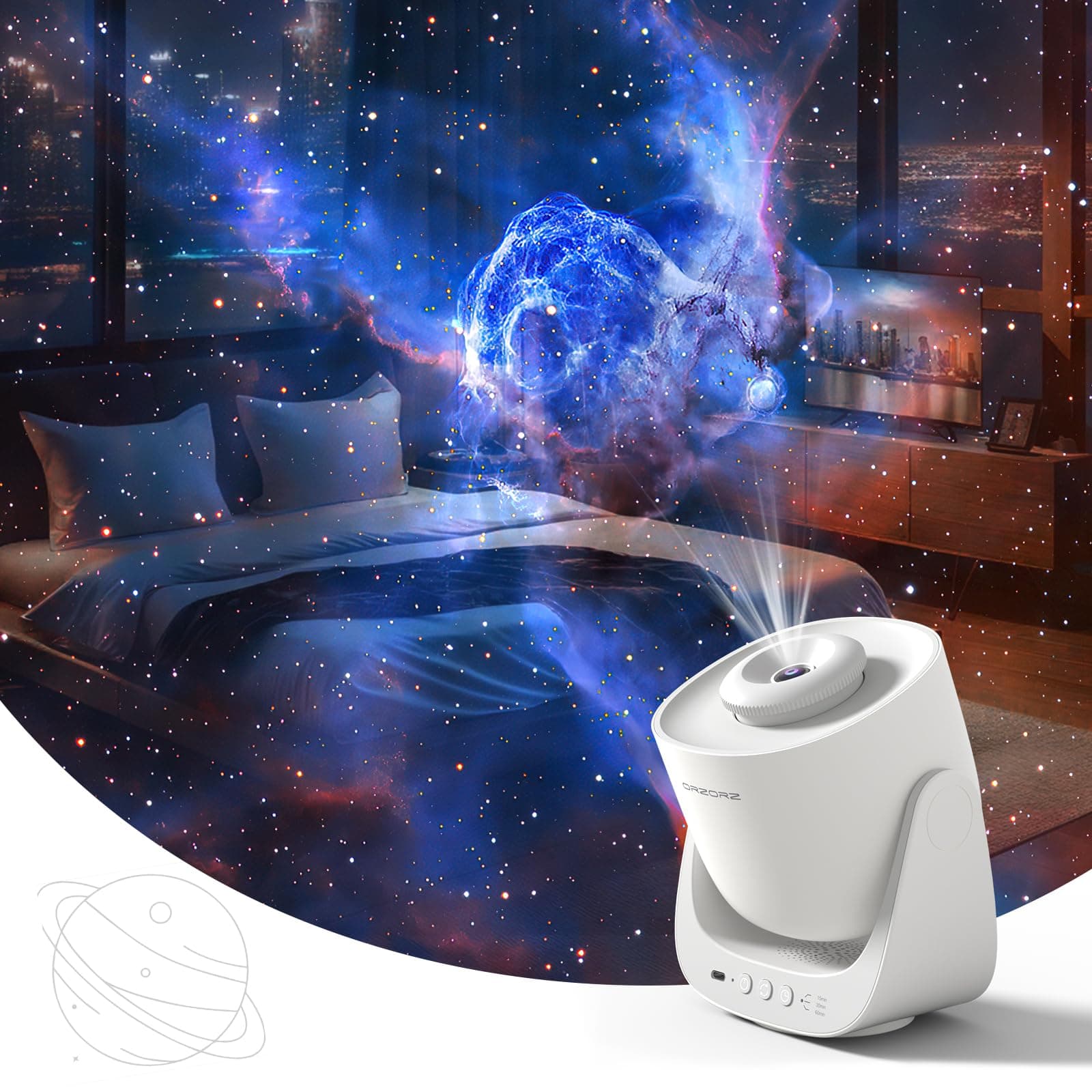 Orzorz Star Projector, Galaxy Night Light, Home Planetarium Projector with Rechargeable Battery, Sky Light Living Room Decor, Real Starry Nebula, Planet Presentation for Kids, Teen Girls, Adults…