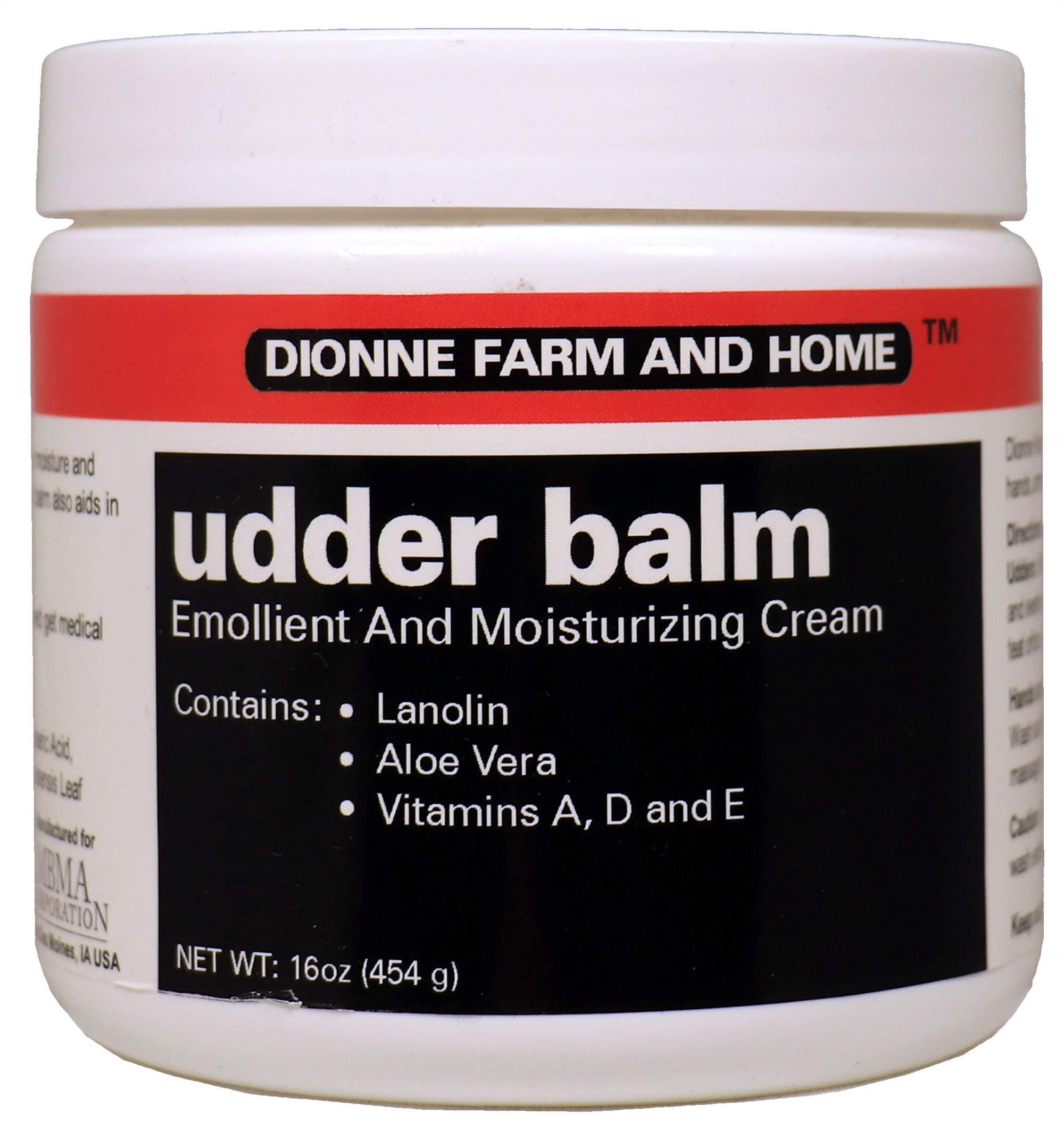 Dionne Farm and Home Udder Balm – Made in USA – Lanolin Healing Skin Care Cream for Dry, Cracked Hands – Non-Greasy Working Hands Cream & Body Moisturizer for Dry Skin Relief, 16 Fl Oz Jar