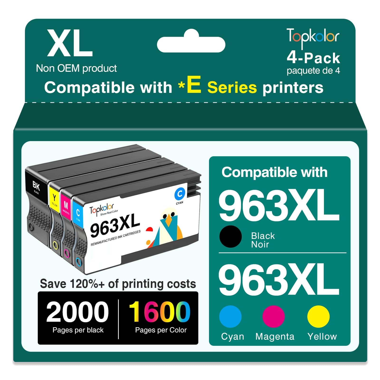 963XL Compatible Ink Cartridges for HP 963 XL Multipack Cartridges for HP Officejet Pro 9010 9010e 9012 9012e 9020e 9014 9014e 9015 9019e 9022 9022e 8025e
