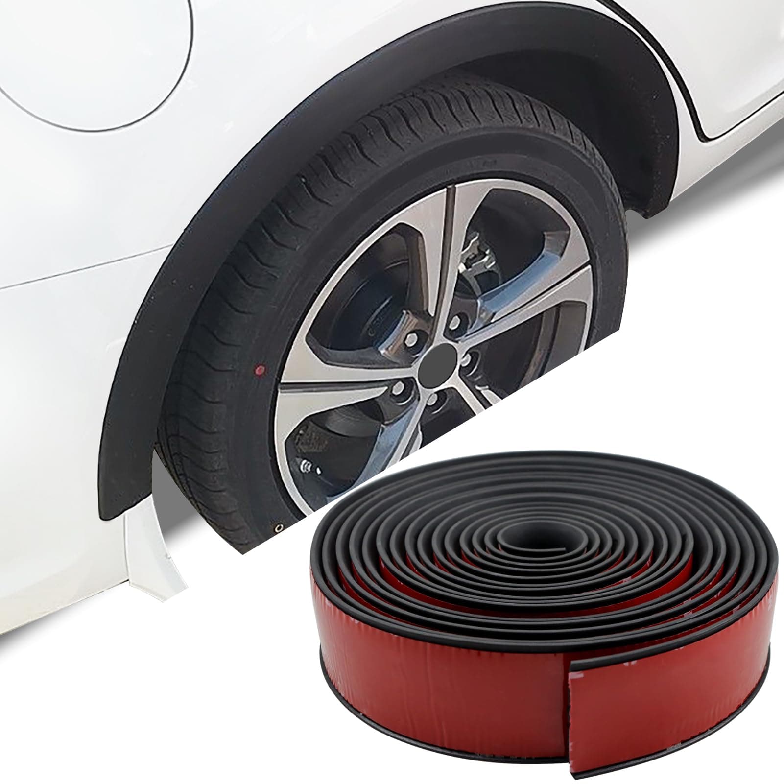 20Ft Car Wheel Arch Trim, Fender Flares Arches Wing Expander Car Wheel Eyebrow Anti-Collision Strip for Pickup SUV Car Fender Flare Edge Trim (5.5CM)