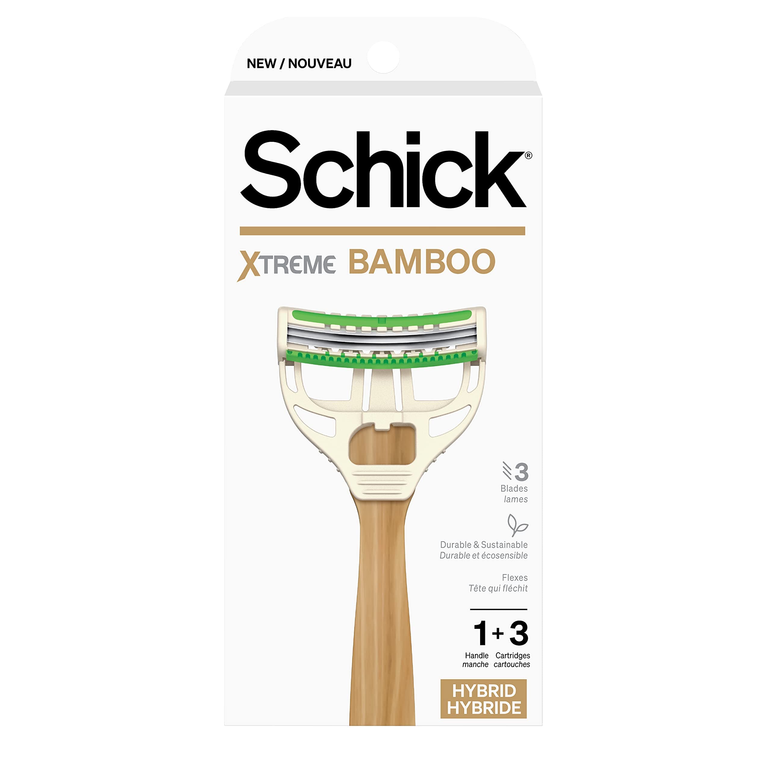 Schick Xtreme Bamboo Razor - Eco Friendly Disposable Razors, Bamboo Handle