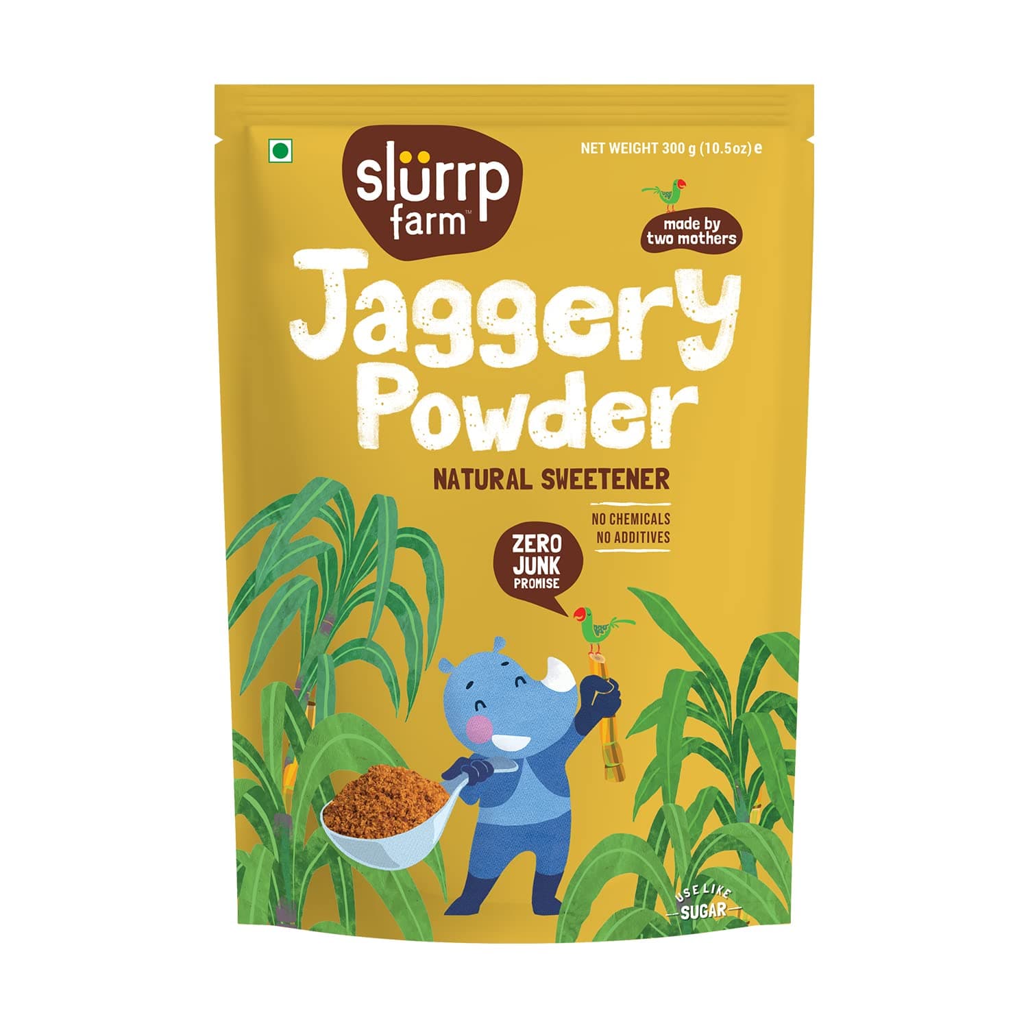 Jaggery Powder | Pure & Natural Cane Sugar Alternative | Unrefined Raw Gur Sweetener | Adds Rich Flavor to Tea, Coffee, Baking & Desserts | 10.58 Oz (300g)