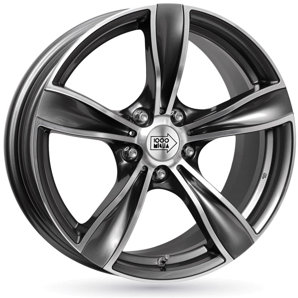 MILLE MIGLIA MM033 Gun Metal Machined Face 8x17 ET30 5x120 Hub Bore 72.6 Alloy Rims