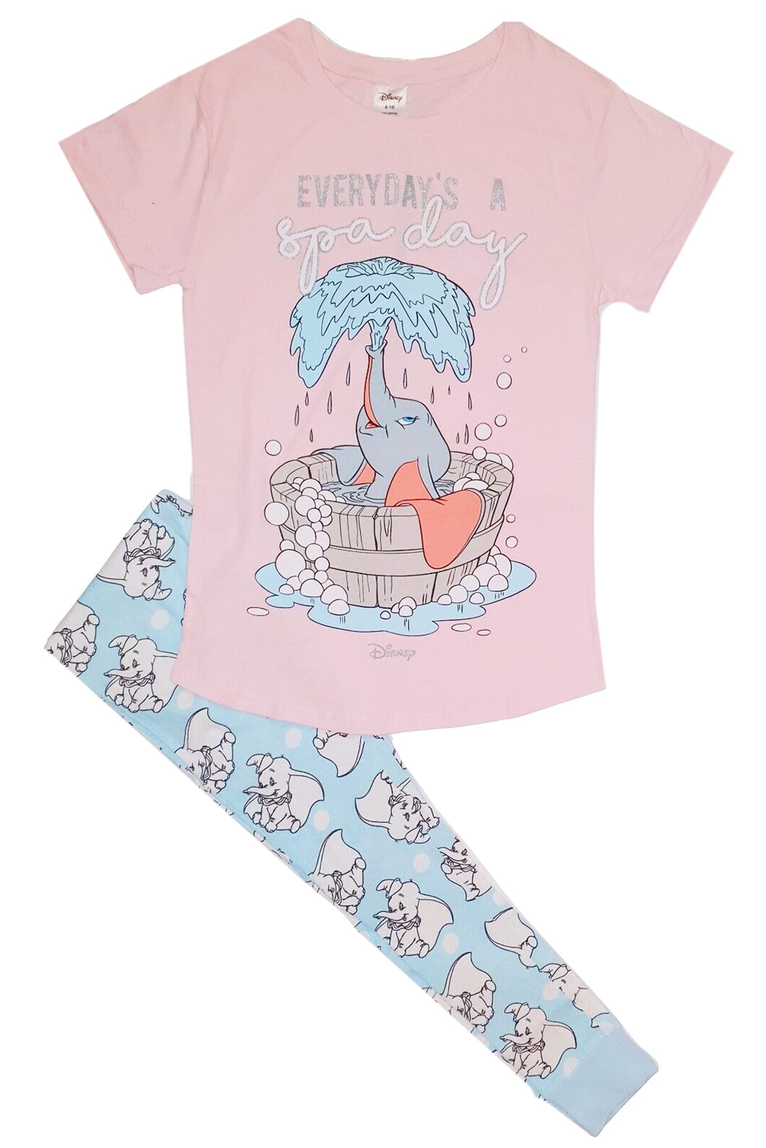 Ladies Womens Dumbo Pyjamas Various Characters Bottoms & Top (Ladies Disney Dumbo Spa Day Pyjamas, UK 12/14)