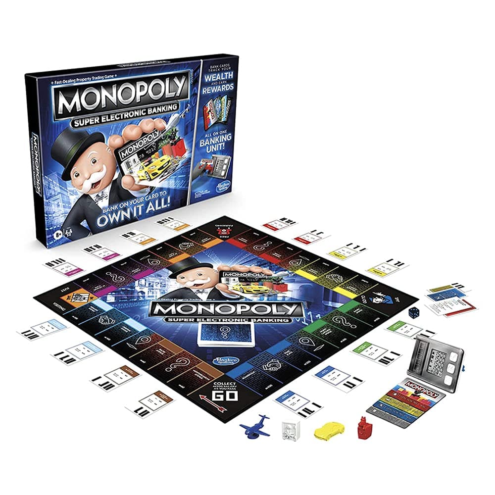 Monopoly Super Electronic Banking Board Game, Cashless Tap Technology, Board Game for Kids Teens and Adults, Strategy Games for Boys & Girls, Birthday Gift for Kids Ages 8+