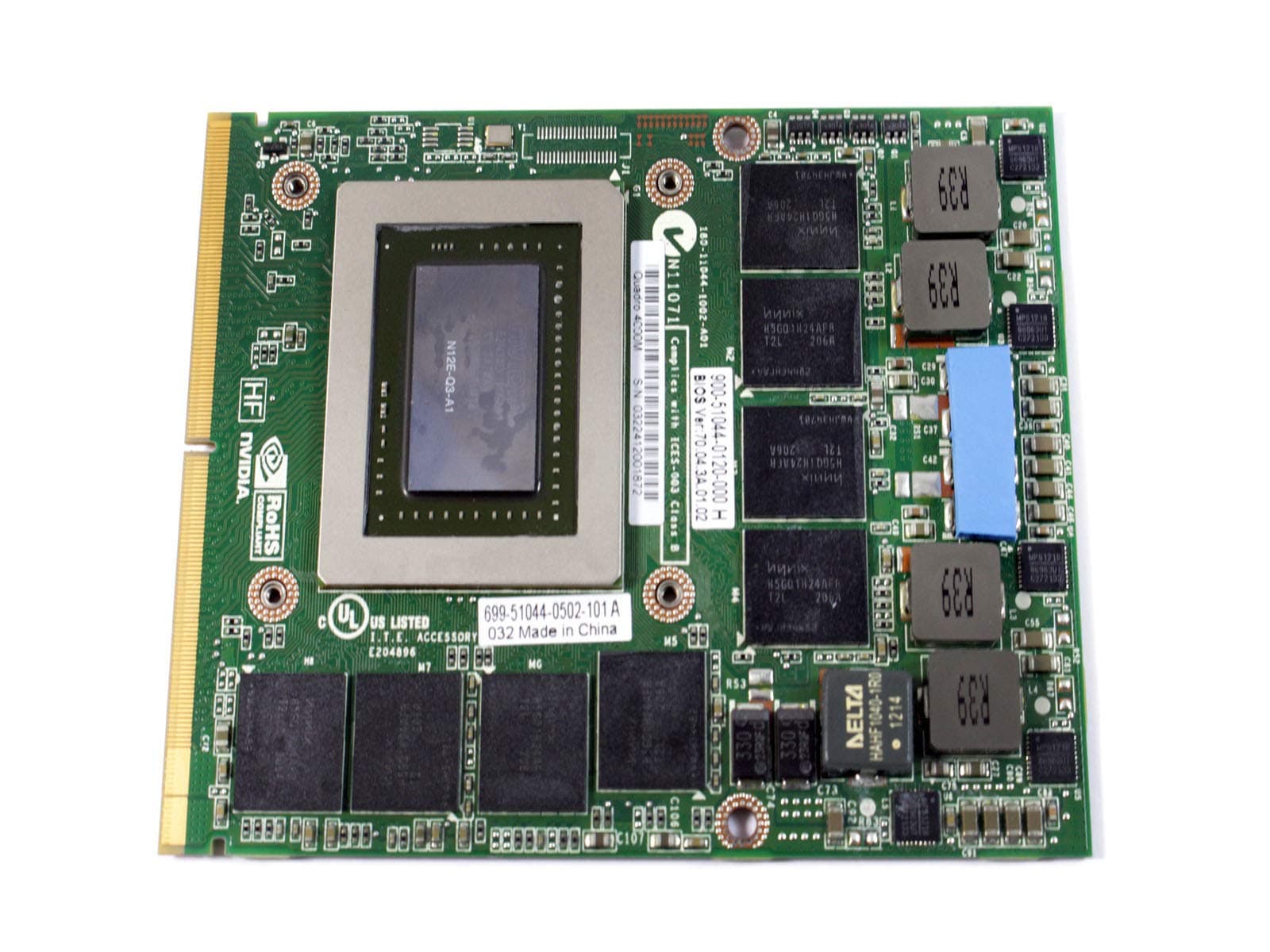 NVIDIA Quadro 4000M N12E-Q3-A1 2GB GDDR5 MXM 3.0B Video Card
