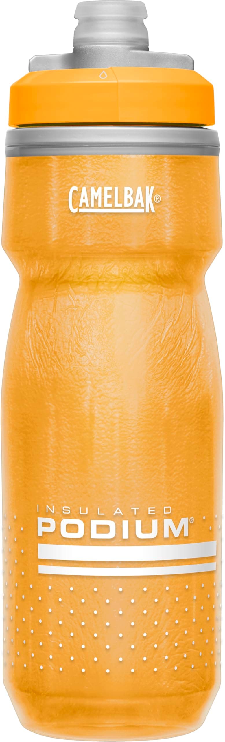 CamelBak Podium Chill Insulated Bike Water Bottle - Easy Squeeze Bottle - Fits Most Bike Cages - 21oz, Orange
