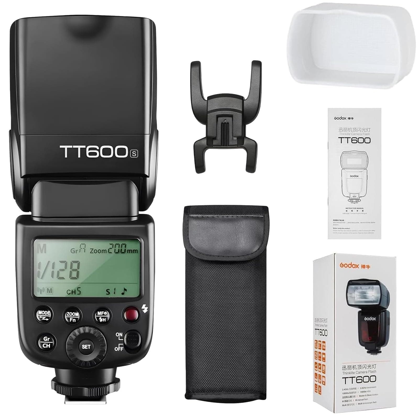 TT600S 2.4G Wireless Camera Flash Speedlite with Diffuser, Master Slave Off GN60 Manual Flash, Support HSS When paired Off Camera with Godox X Trigger System for Sony Cameras (TT600S for Sony)