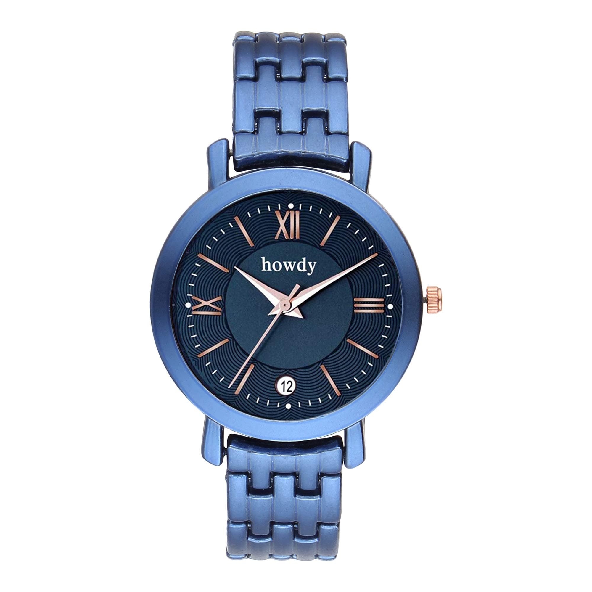 howdy Analogue Women's Watch (Blue Dial Blue Colored Strap)