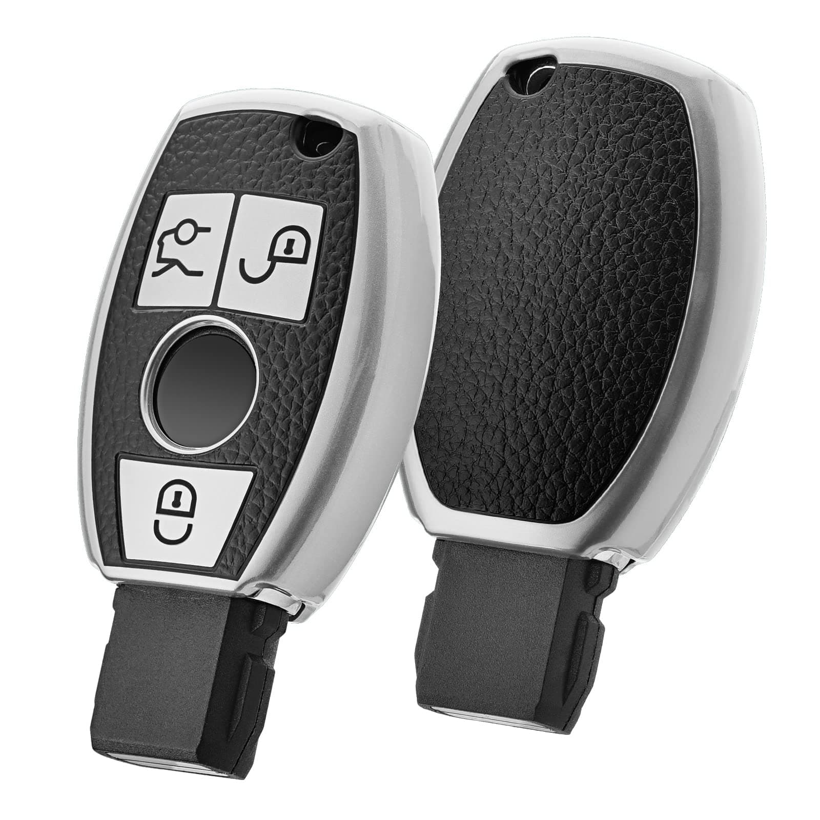 ELOHEI for Mercedes Benz Key Fob Cover, Premium Soft TPU Key Case Cover Compatible with Mercedes Benz C E S M CLS CLK G Class Keyless Smart Key Fob (Black)