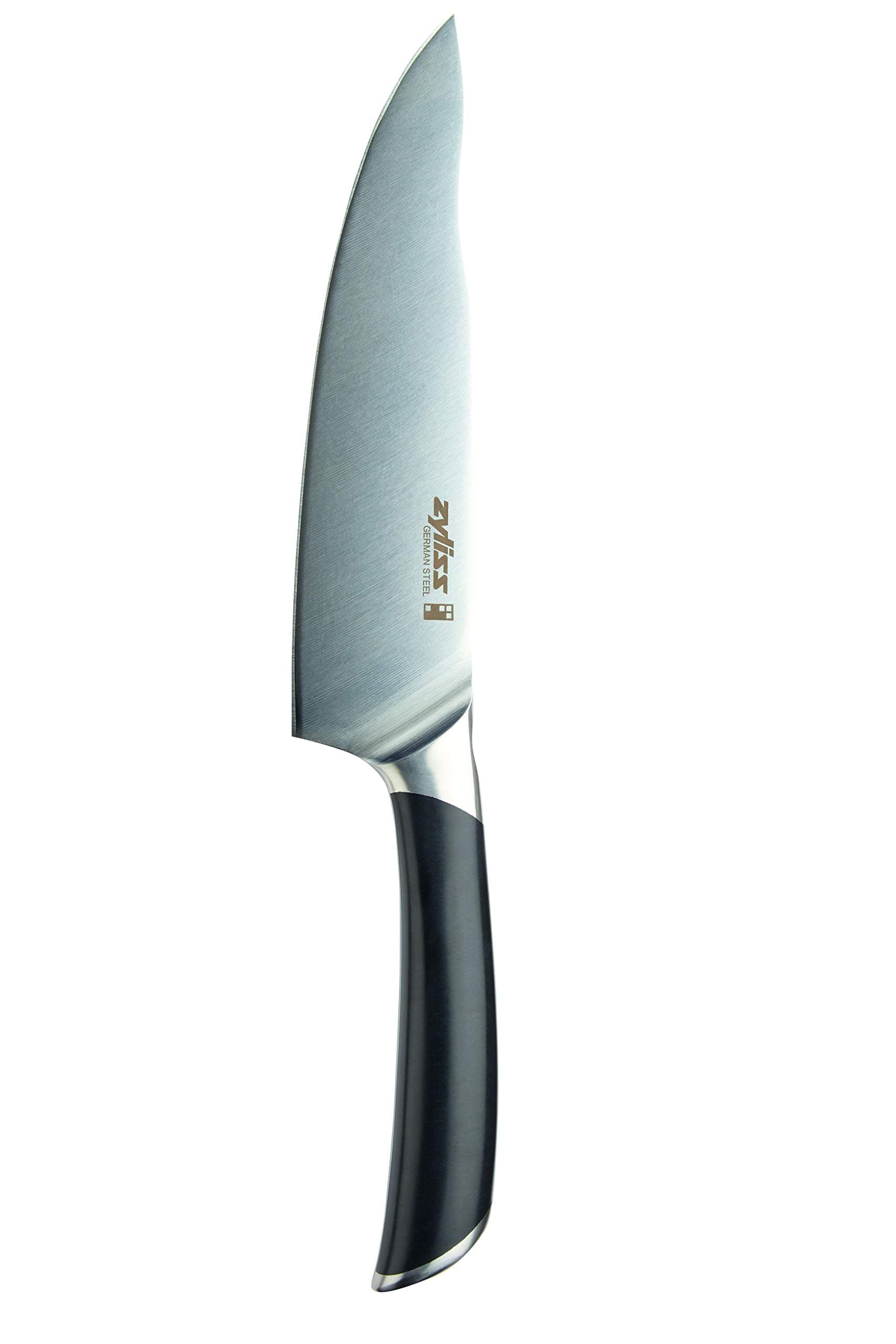 Zyliss Comfort Pro Chef Knife, 20cm/8in, Sharp Forged German Stainless Steel, Antibacterial Black Handle with Finger Rest, Professional Kitchen Knife/Vegetable Knife, Dishwasher Safe