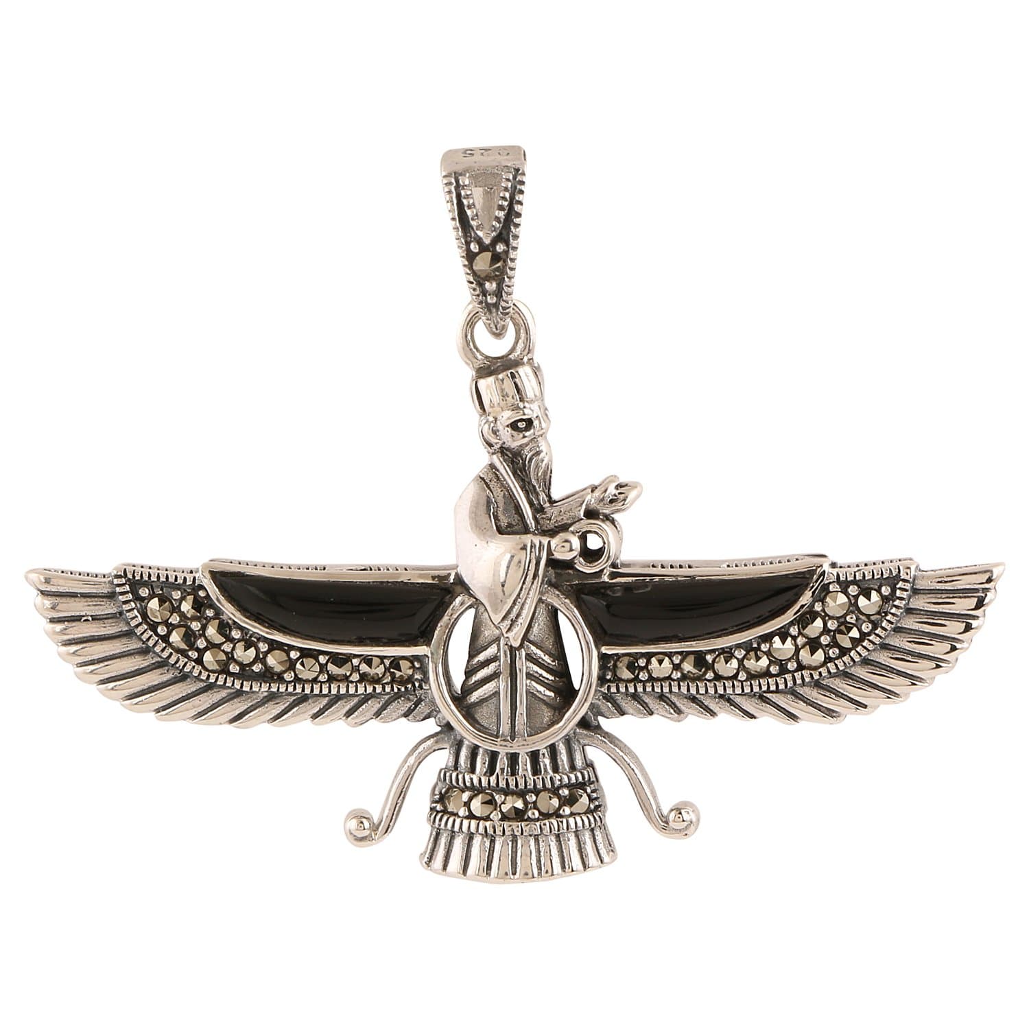 Somma Made with Swarovski Marcasite 925 Silver Pendant Asho Farohar for Men