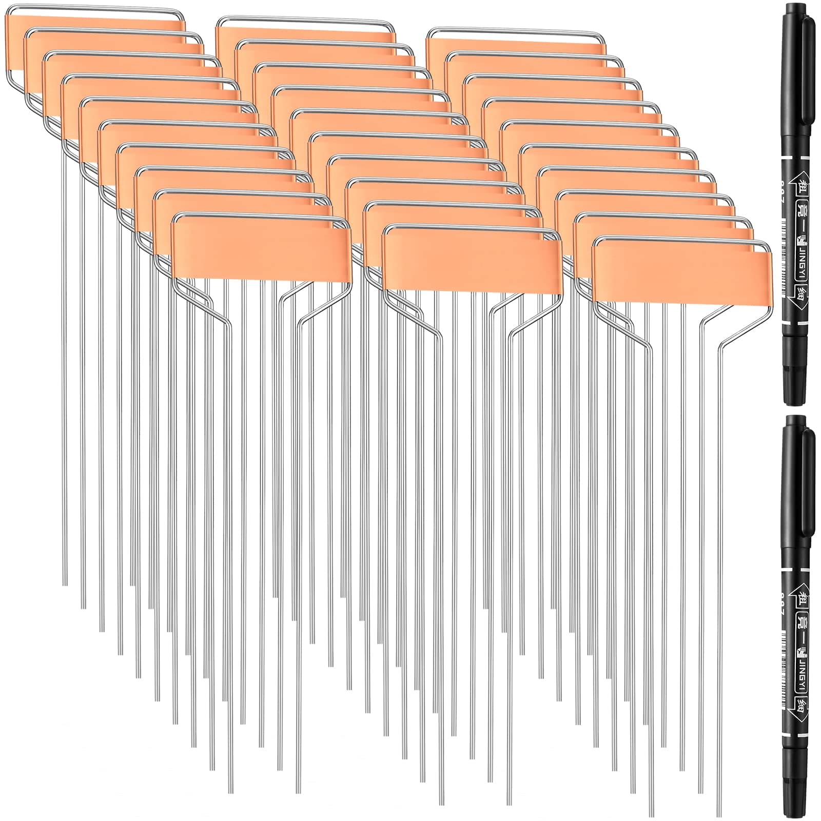 100 Pcs Metal Garden Plant Labels Weatherproof Banner Copper Plant Tags, Metal Copper Garden Markers, Reusable Height 10.5 Label Area 2.5'' x 7/8''