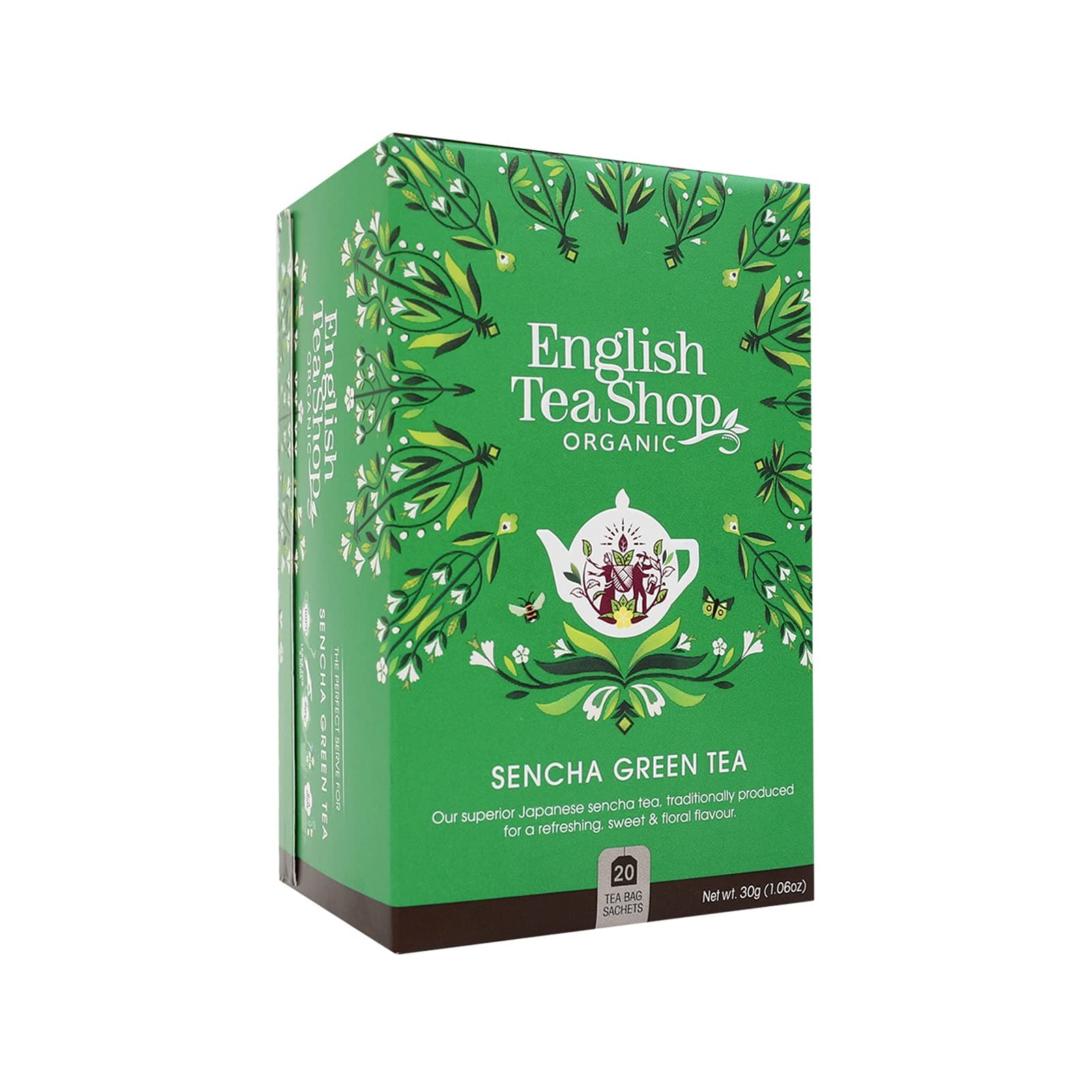 Organic Sencha Green Tea - 20 Tea Bag Sachets, 30g