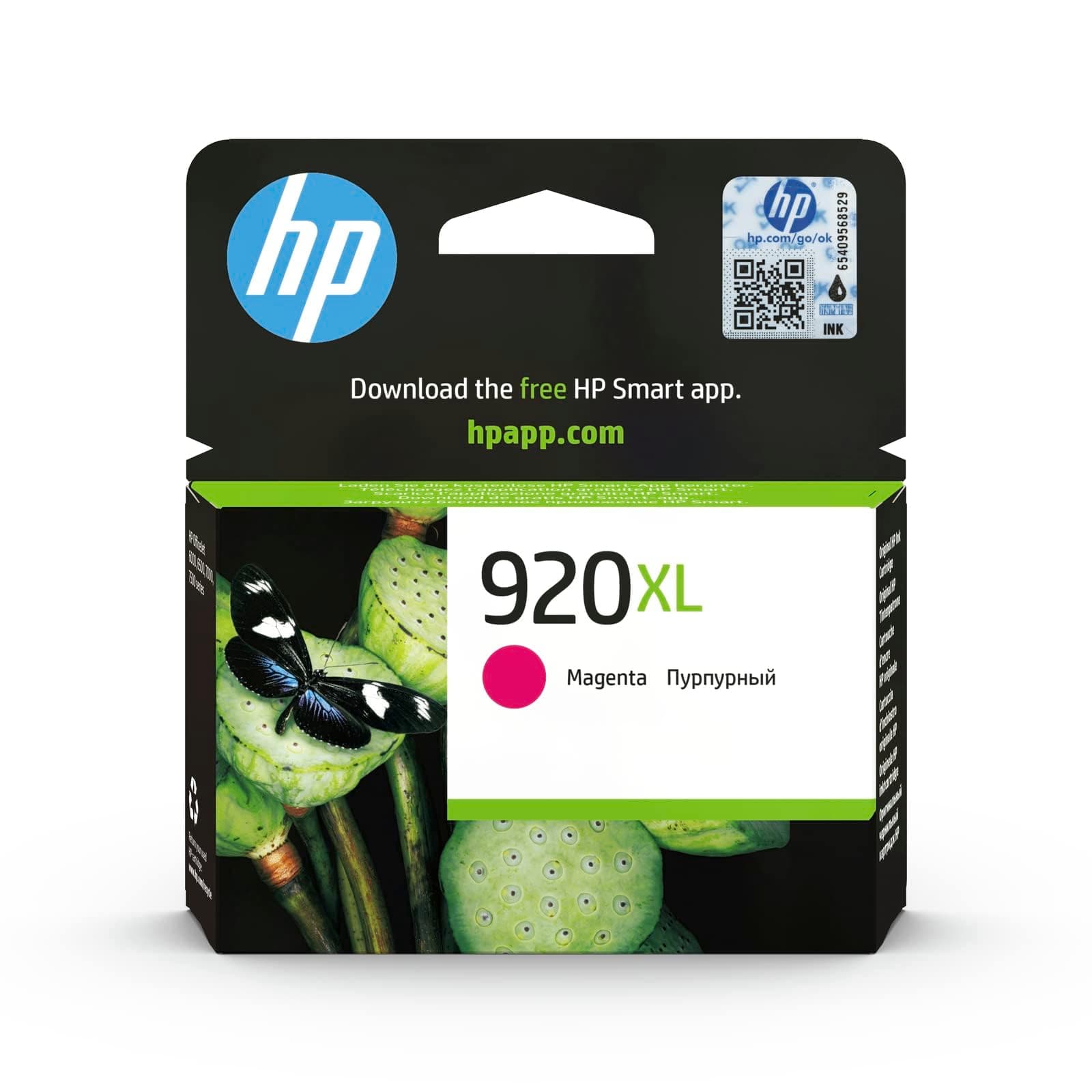CD973AE 920XL High Yield Original Ink Cartridge, Magenta, Single Pack