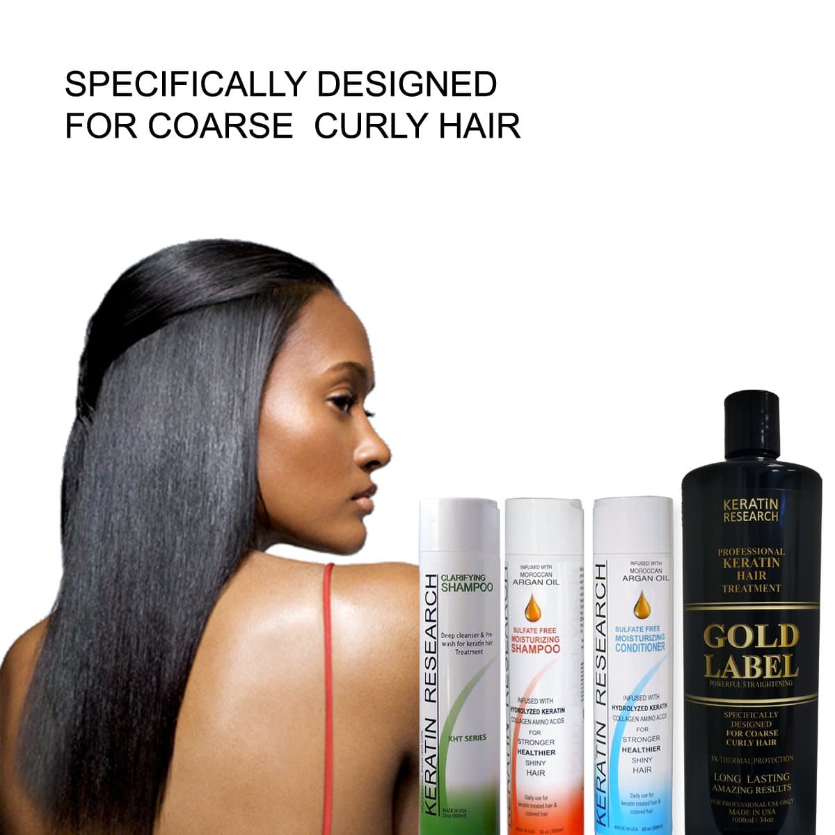 Professional Keratin Blowout Treatment XL SET Specifically Designed for Coarse Curly Black, african, Dominican and Brazilian Hair types Super Enhanced Formula