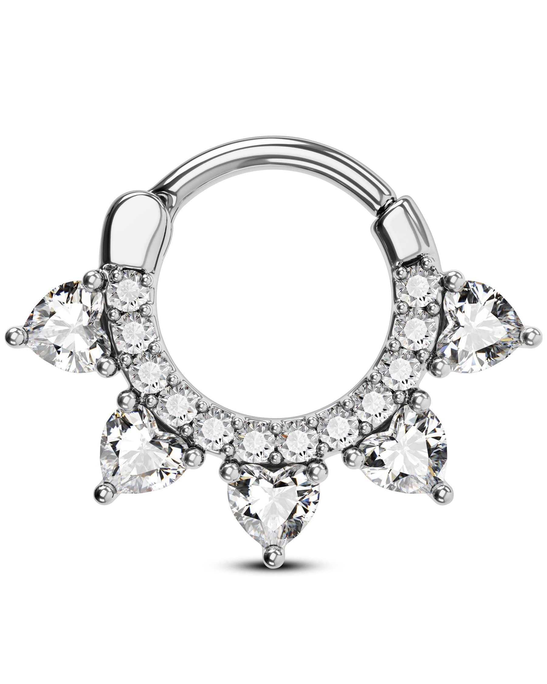 16G Septum Ring Flower Septum Jewelry Rose Gold Daith Earrings for Women Dainty Daith Piercing Jewelry Stainless Steel Hypoallergenic