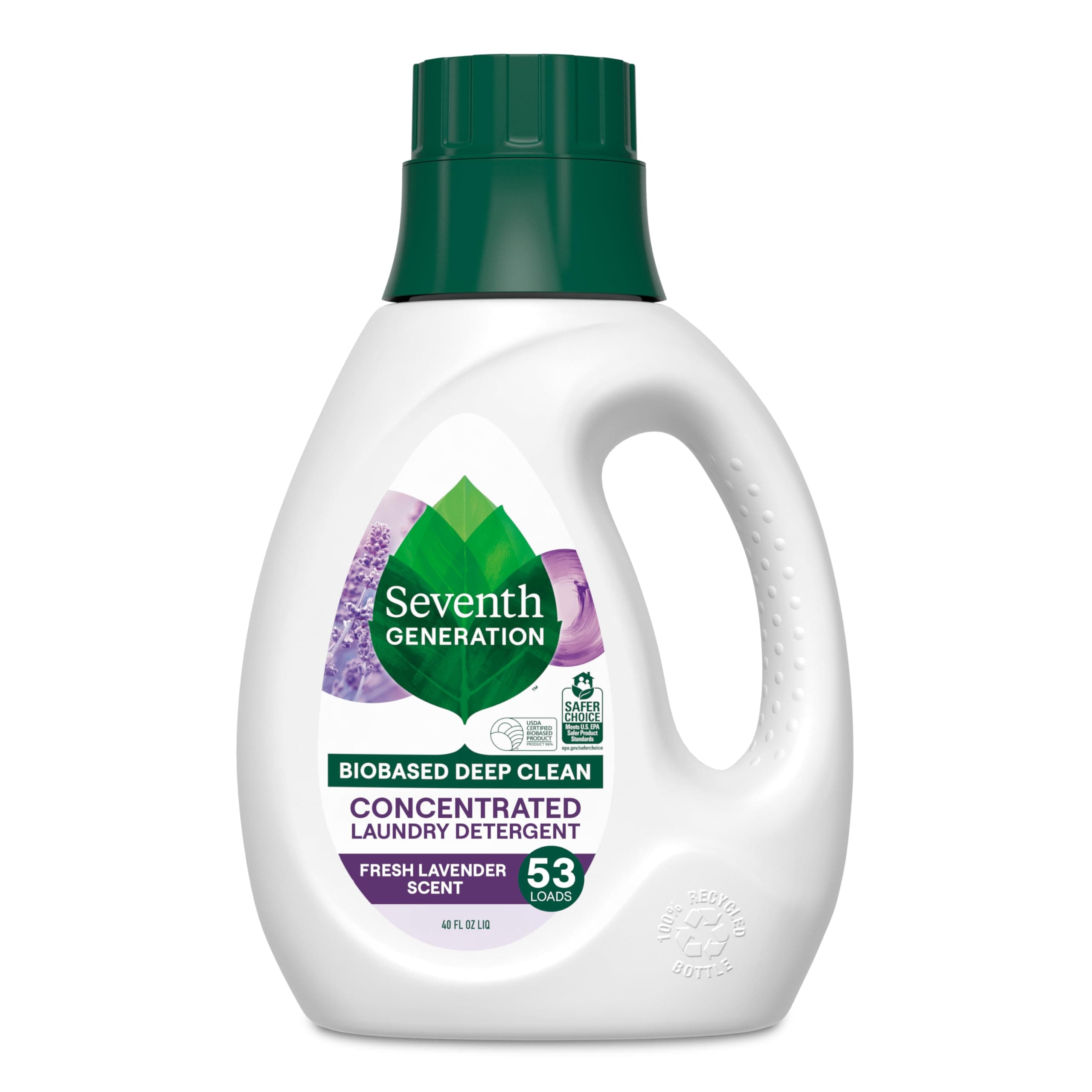 Concentrated Laundry Liquid Detergent, Stain Fighting Formula, Fresh Lavender Scent, 40 Oz (53 Loads)